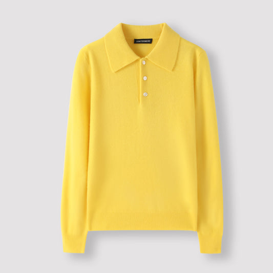 100% cashmere Warm and cozy women's cashmere polo shirt