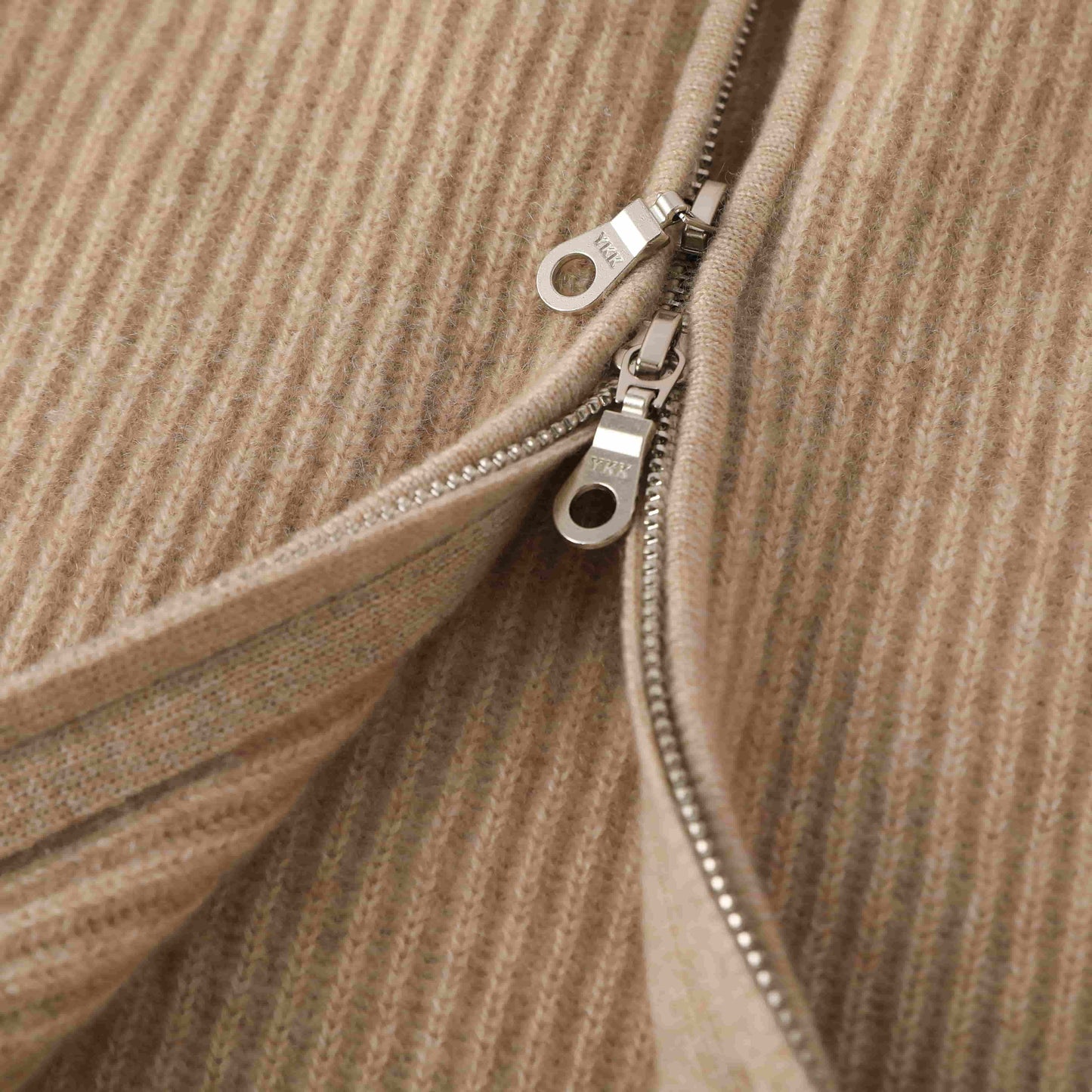 100% cashmere Fashionable warm double head zipper men's cashmere jacket