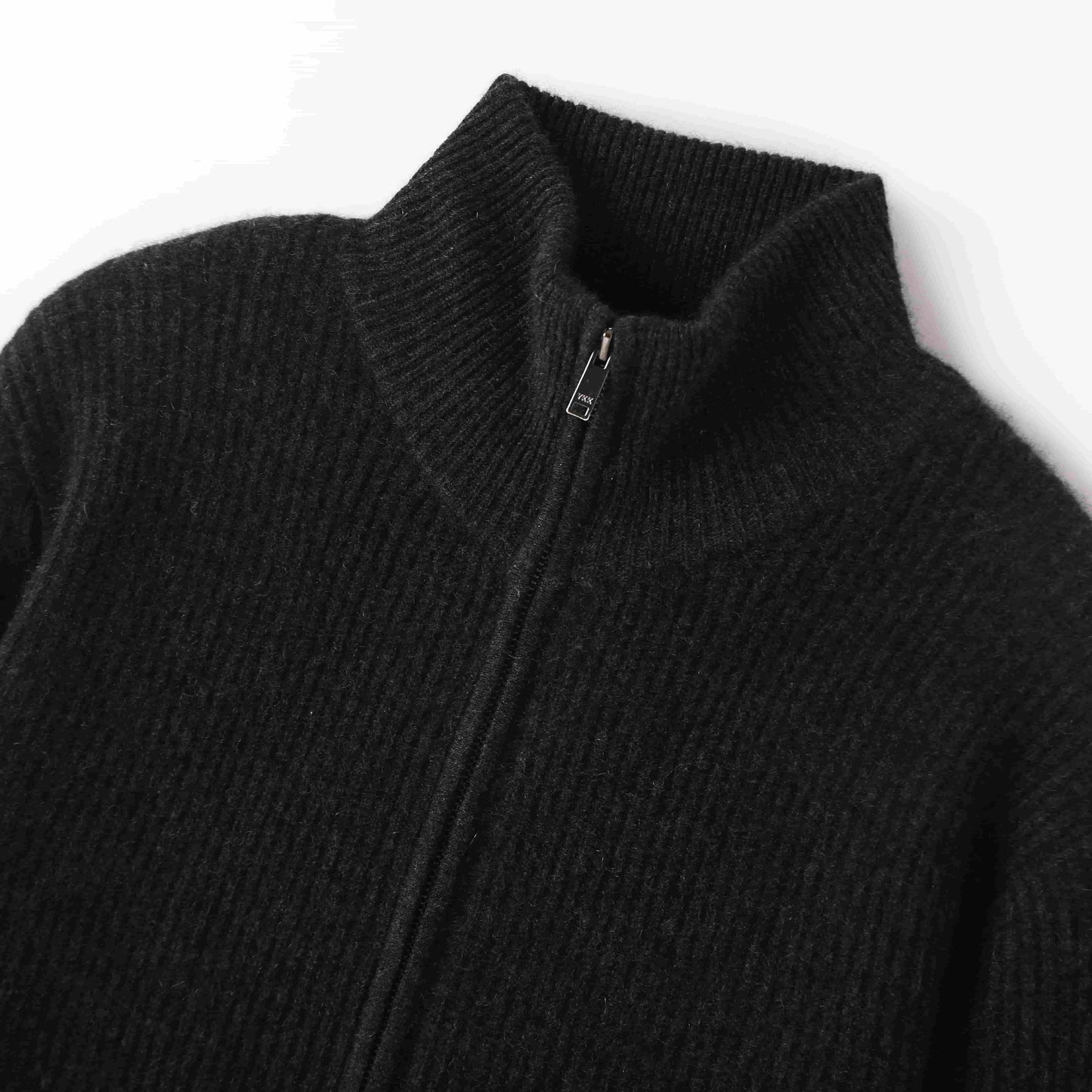 100% cashmere Fashionable warm double head zipper men's cashmere jacket