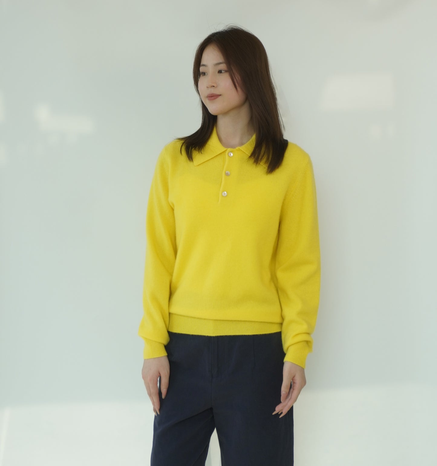 100% cashmere Warm and cozy women's cashmere polo shirt