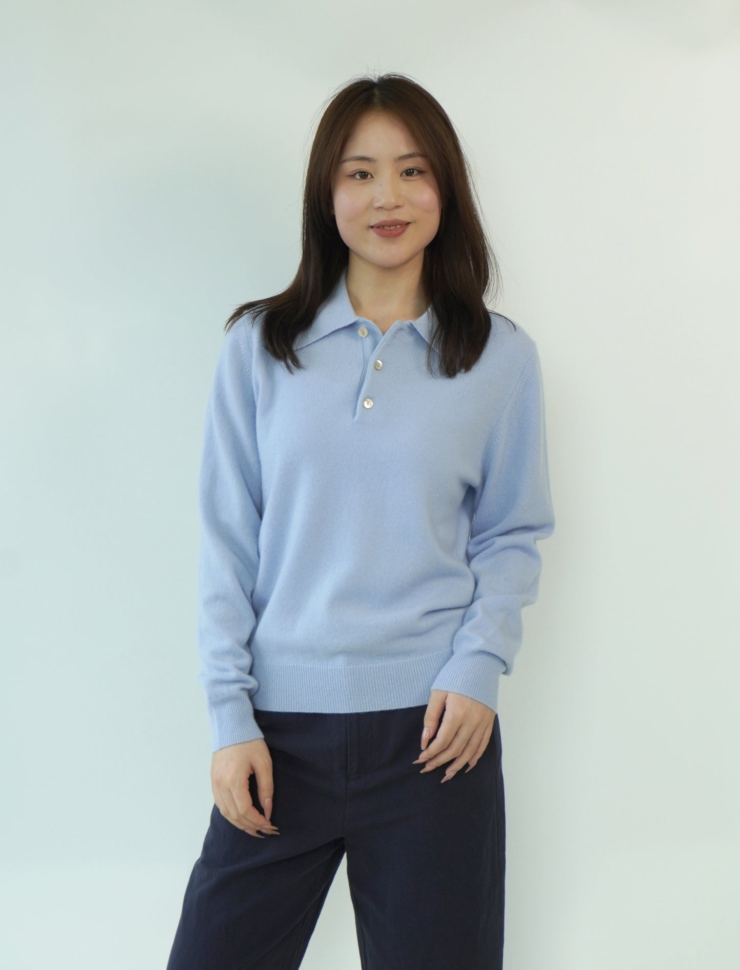 100% cashmere Warm and cozy women's cashmere polo shirt