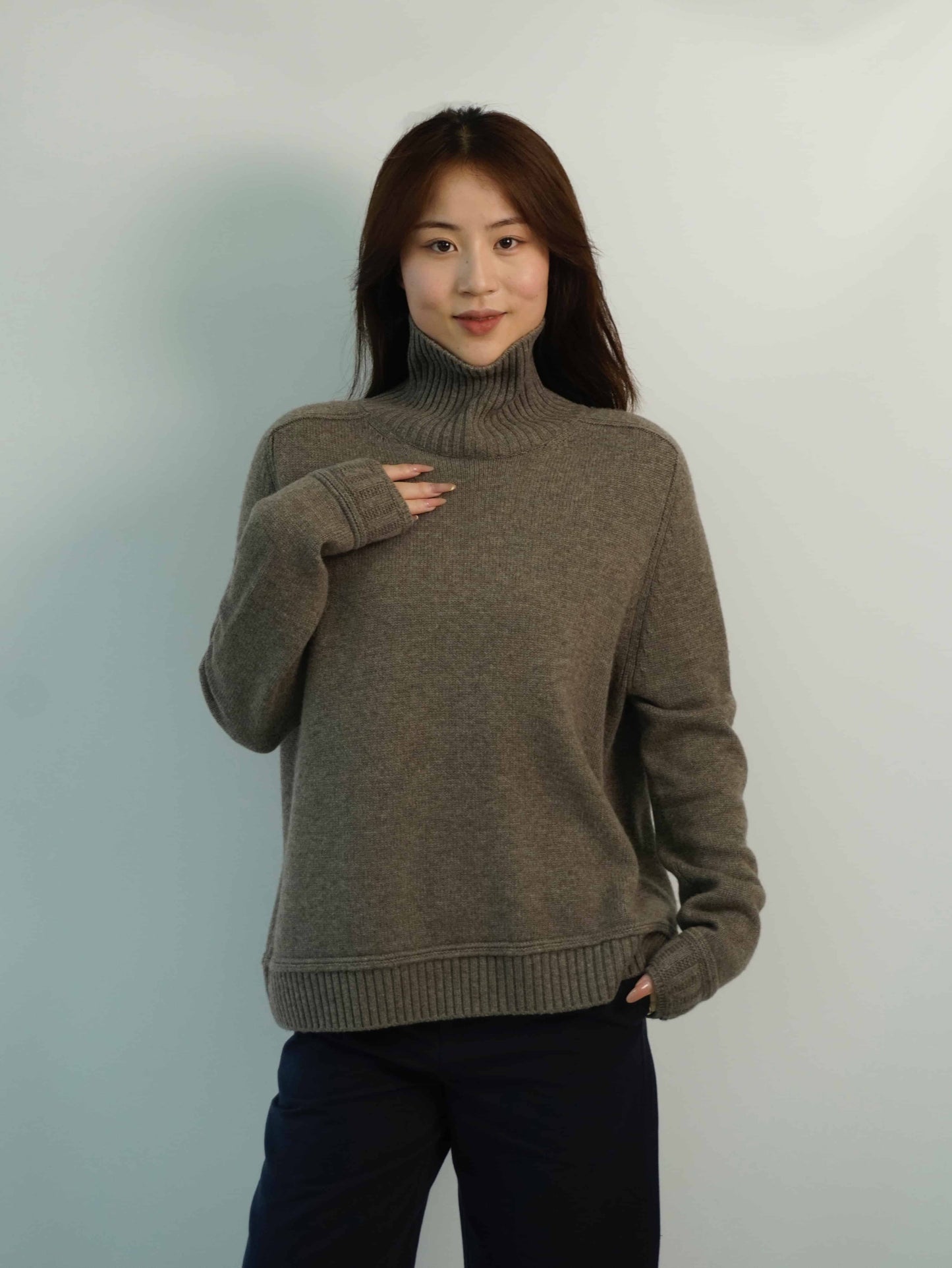 100% Cashmere High Neck Fashion Warm Cashmere Sweater