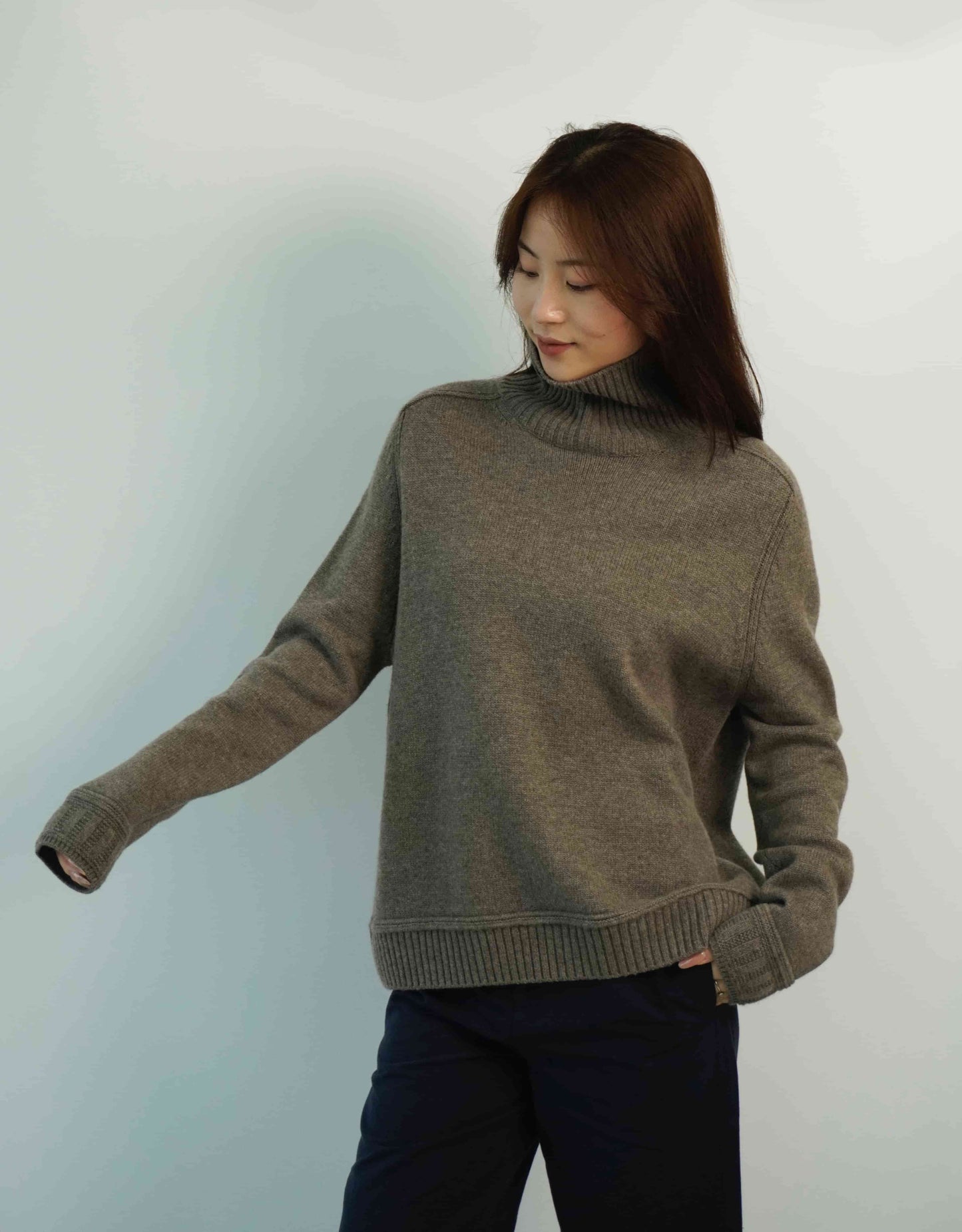 100% Cashmere High Neck Fashion Warm Cashmere Sweater