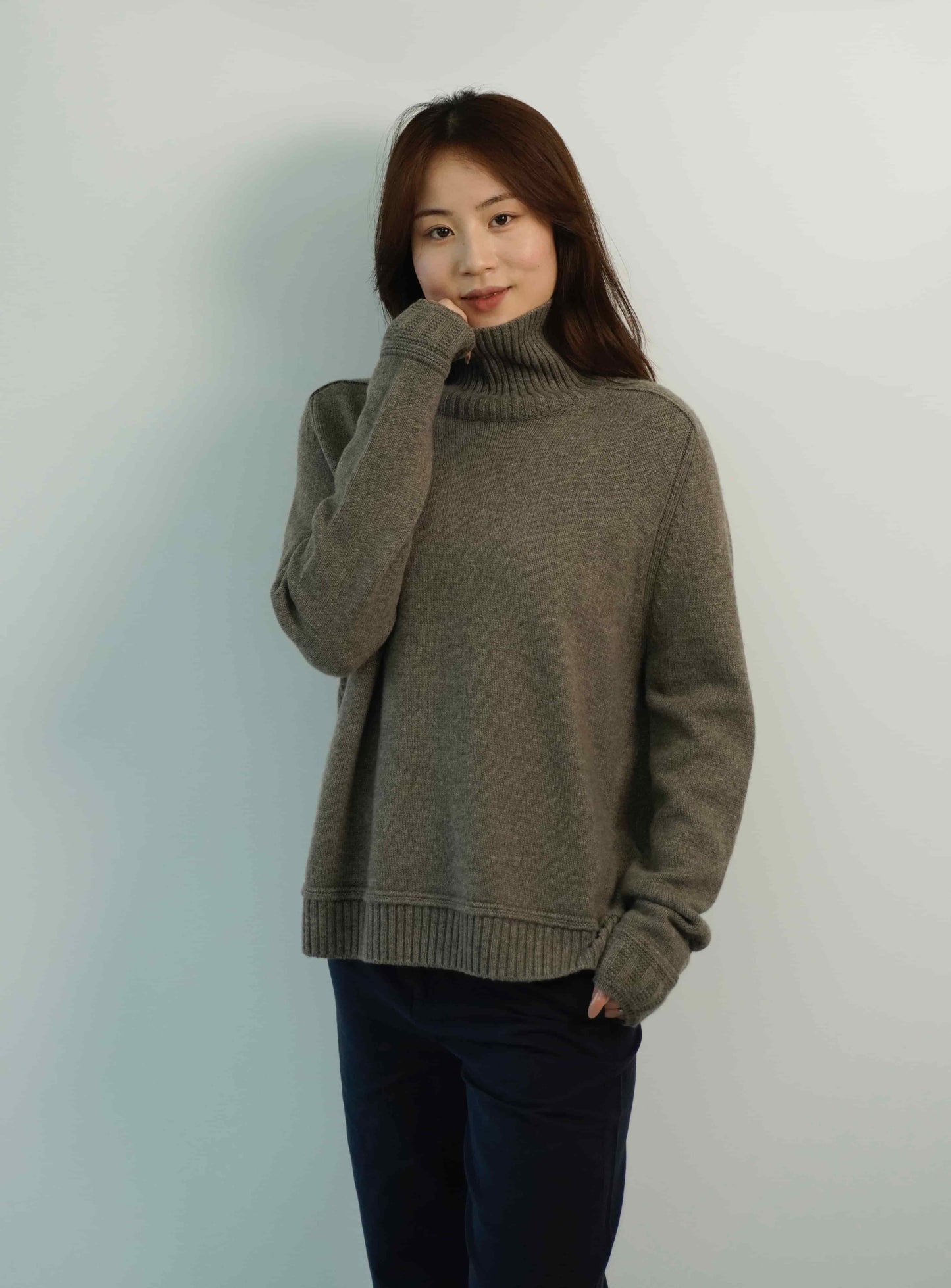 100% Cashmere High Neck Fashion Warm Cashmere Sweater