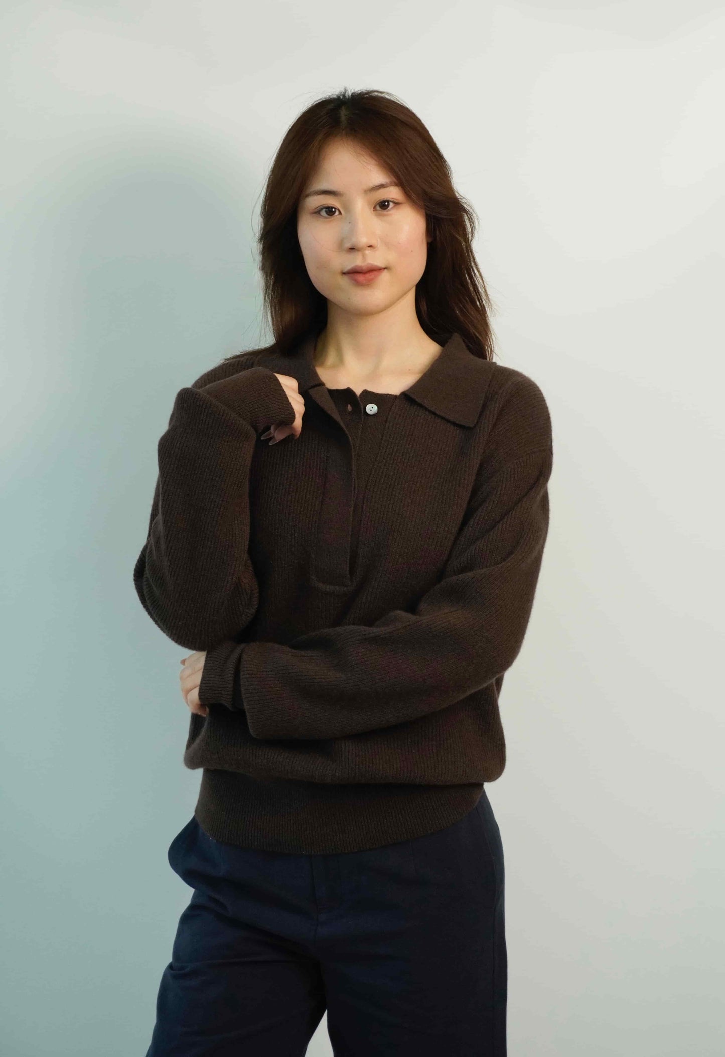 100% cashmere Warm, soft, elegant, handsome and versatile polo neck jacket cashmere sweater