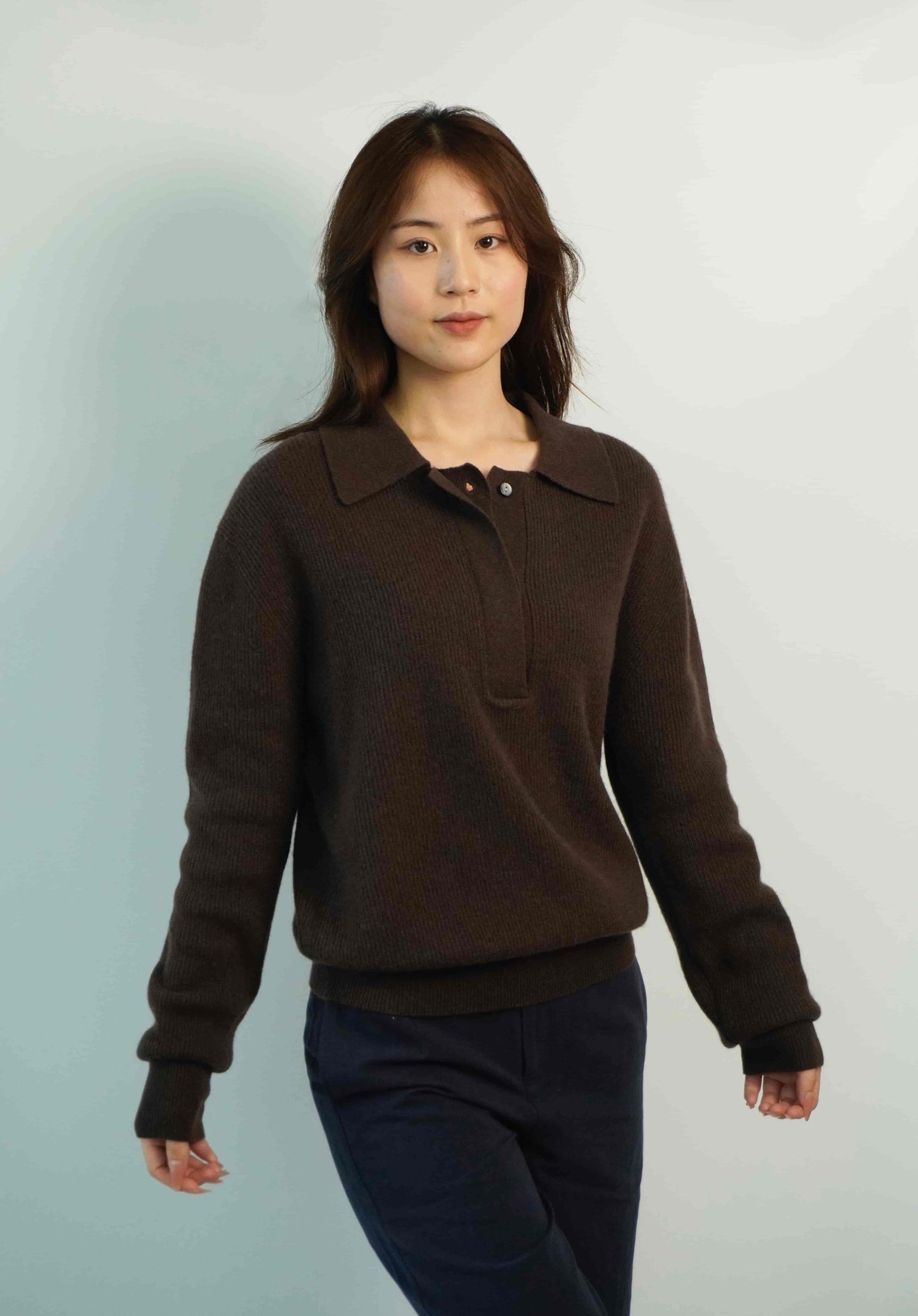 100% cashmere Warm, soft, elegant, handsome and versatile polo neck jacket cashmere sweater