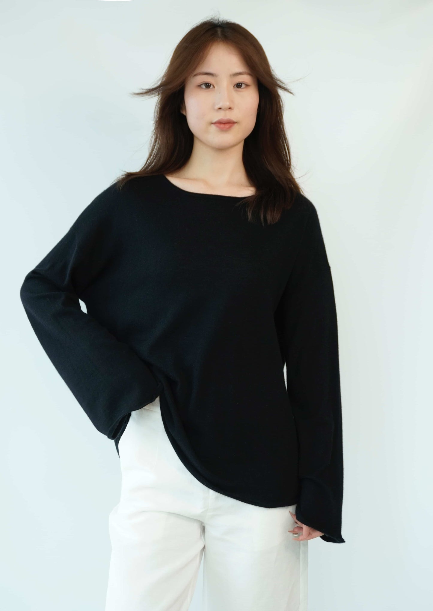 100% cashmere top quality worsted super soft and delicate ladies loose cashmere sweater