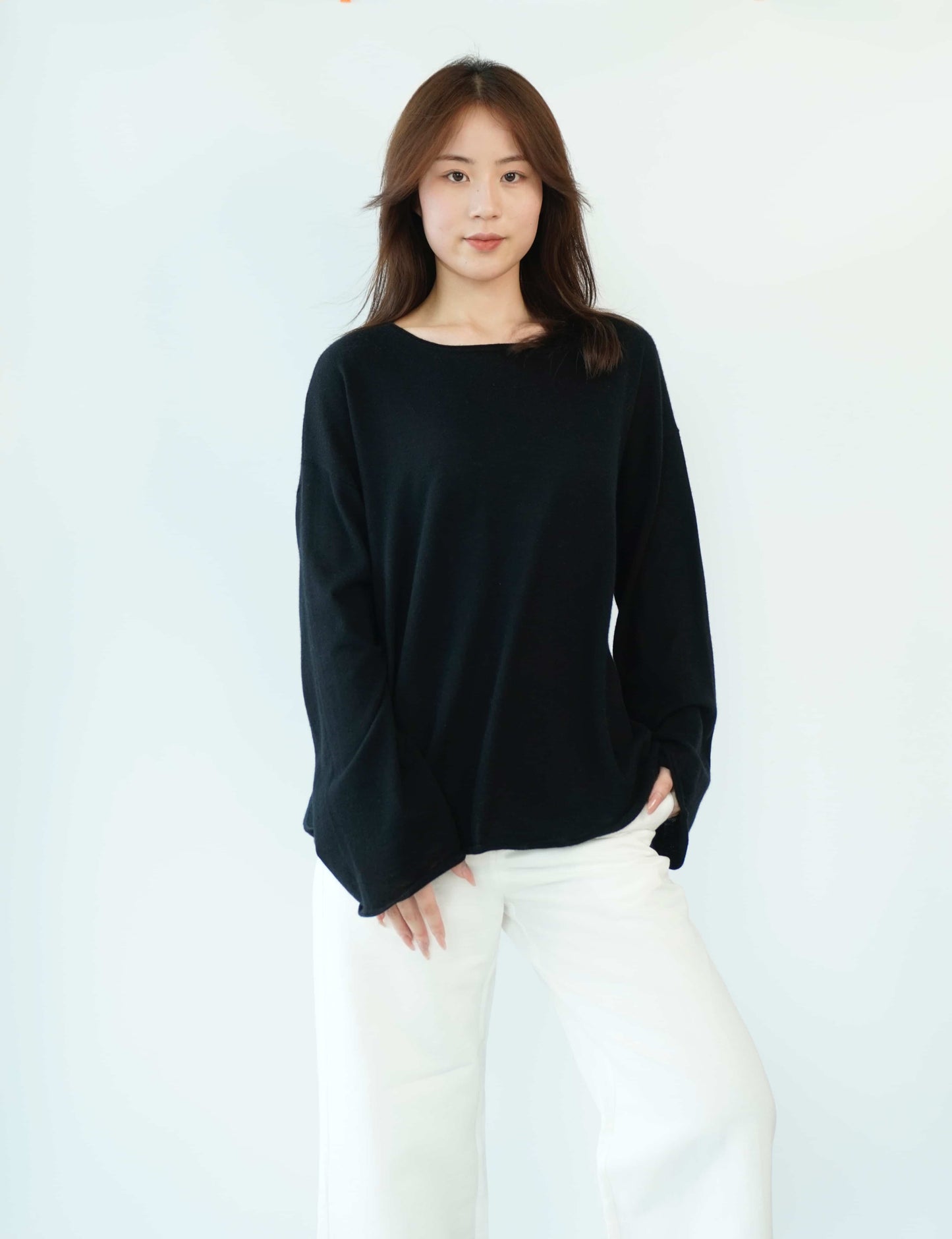 100% cashmere top quality worsted super soft and delicate ladies loose cashmere sweater