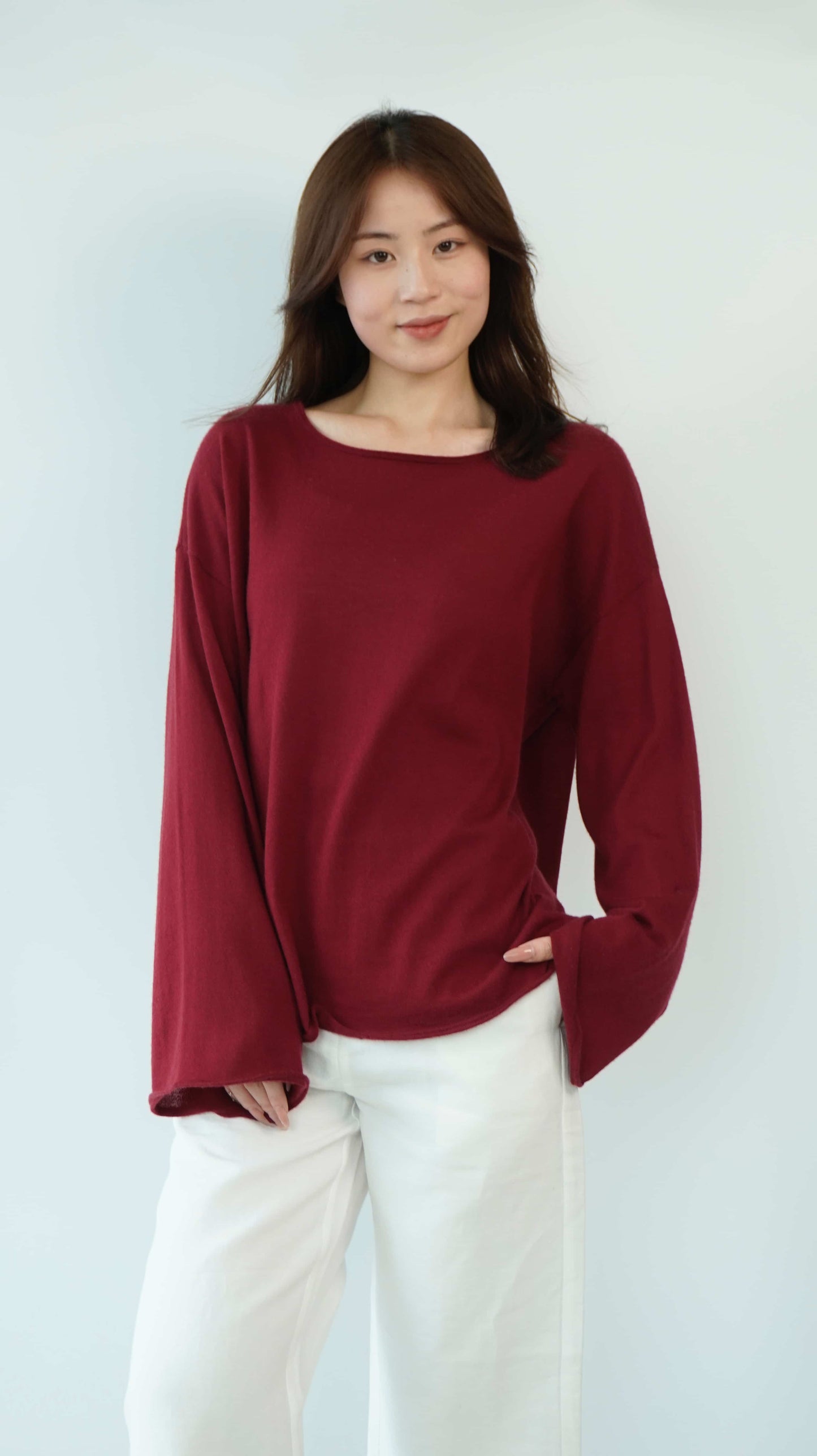 100% cashmere top quality worsted super soft and delicate ladies loose cashmere sweater