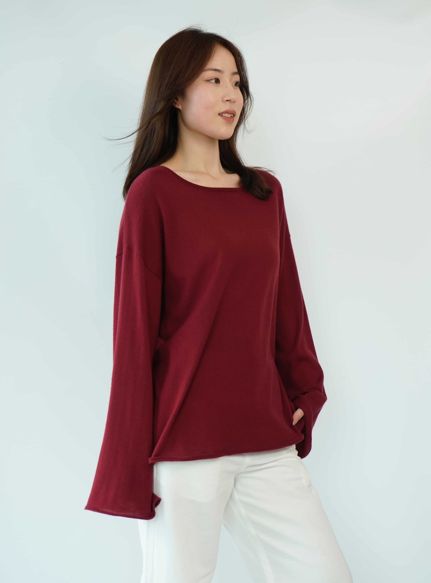 100% cashmere top quality worsted super soft and delicate ladies loose cashmere sweater