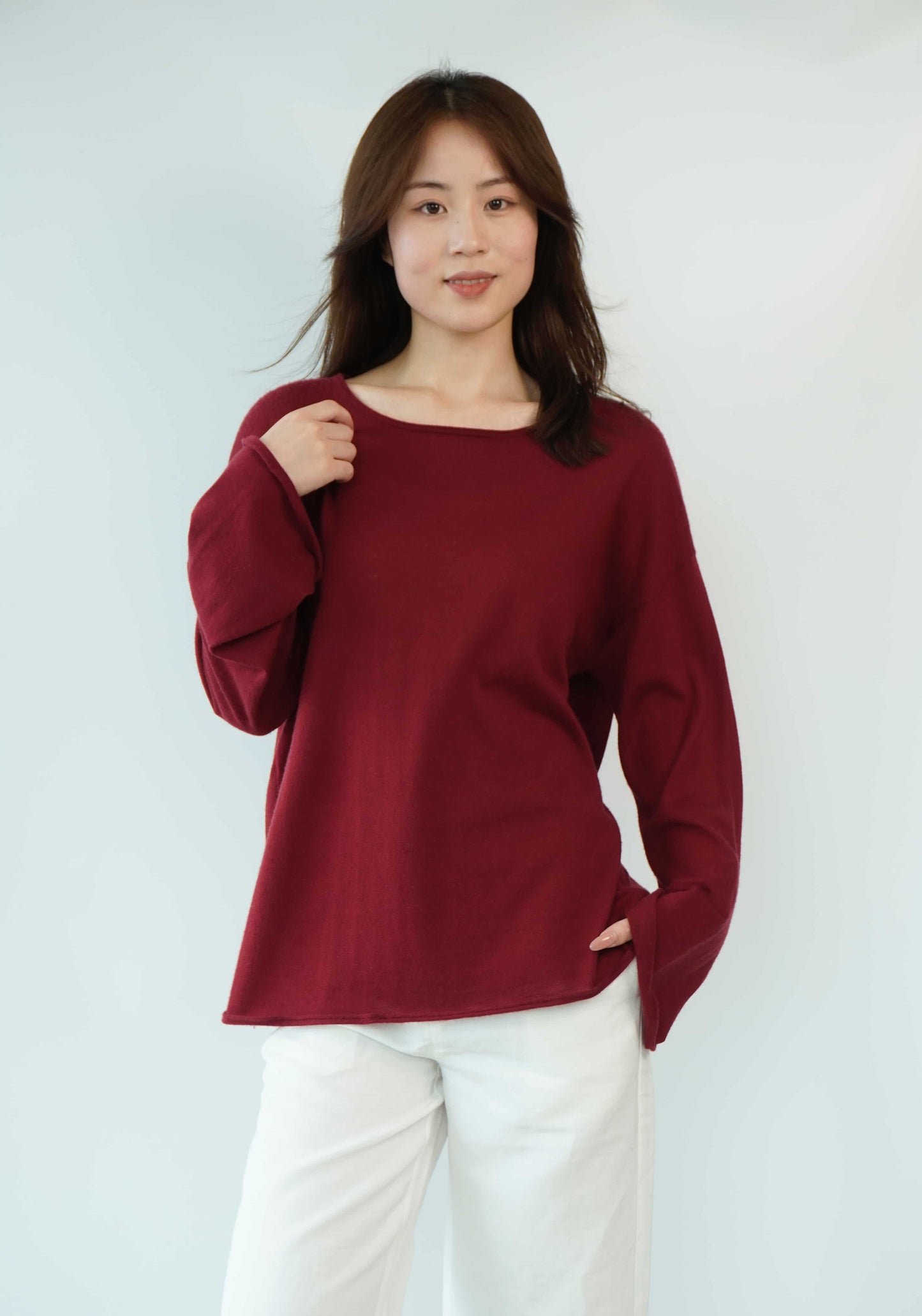 100% cashmere top quality worsted super soft and delicate ladies loose cashmere sweater