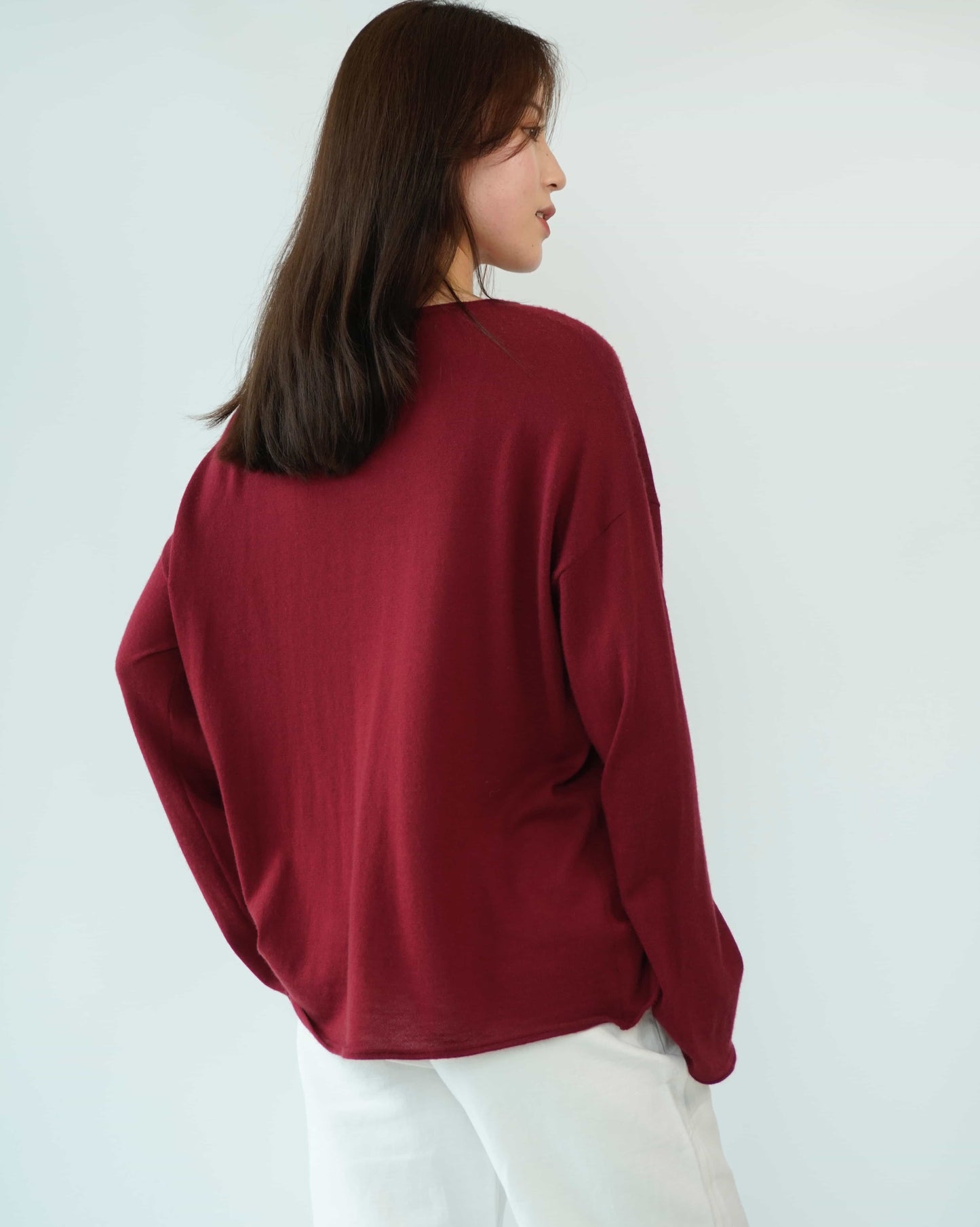 100% cashmere top quality worsted super soft and delicate ladies loose cashmere sweater
