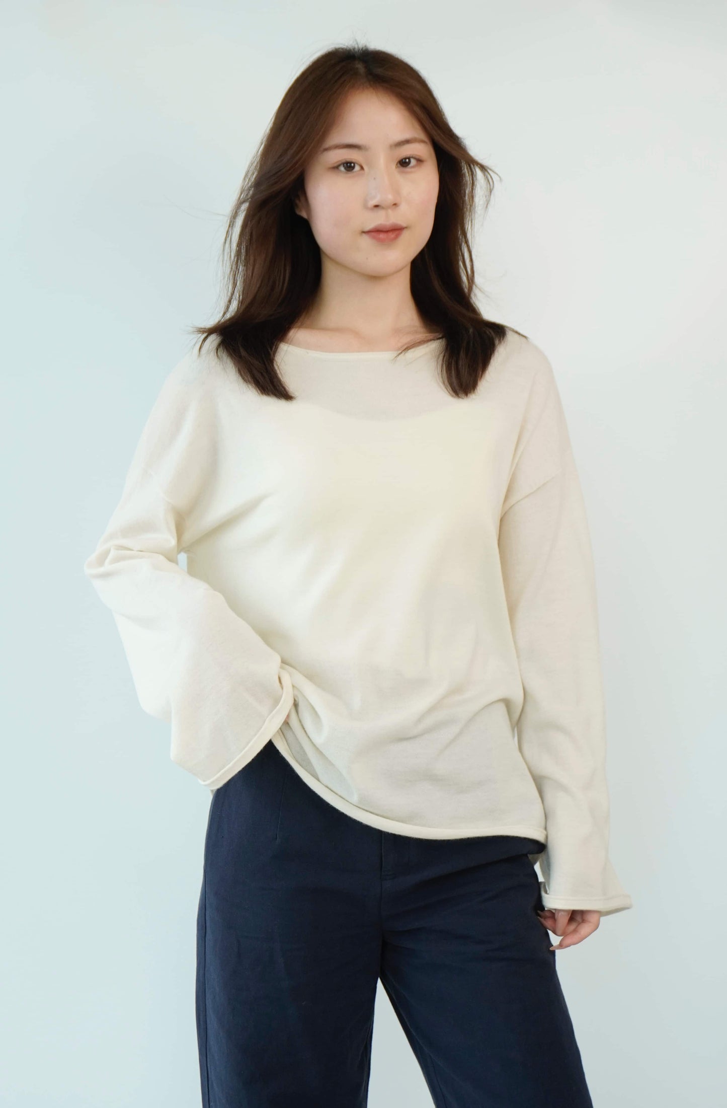 100% cashmere top quality worsted super soft and delicate ladies loose cashmere sweater