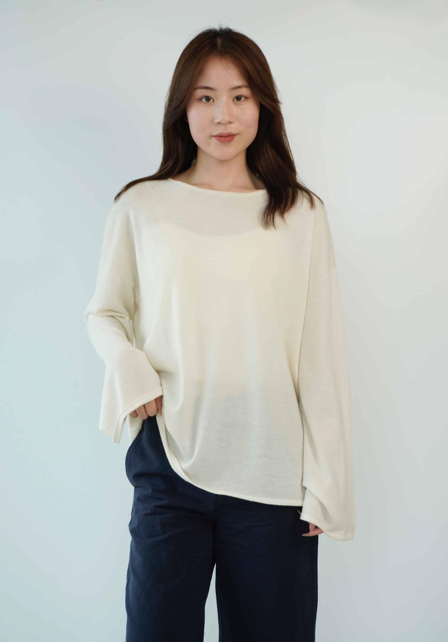 100% cashmere top quality worsted super soft and delicate ladies loose cashmere sweater