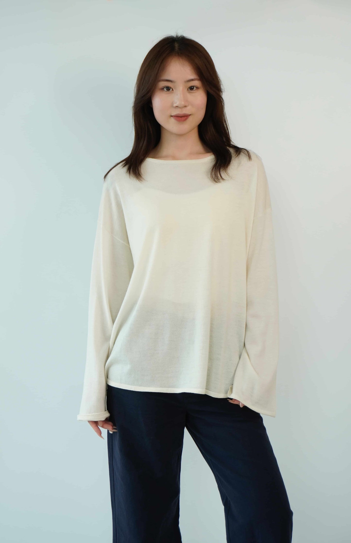 100% cashmere top quality worsted super soft and delicate ladies loose cashmere sweater