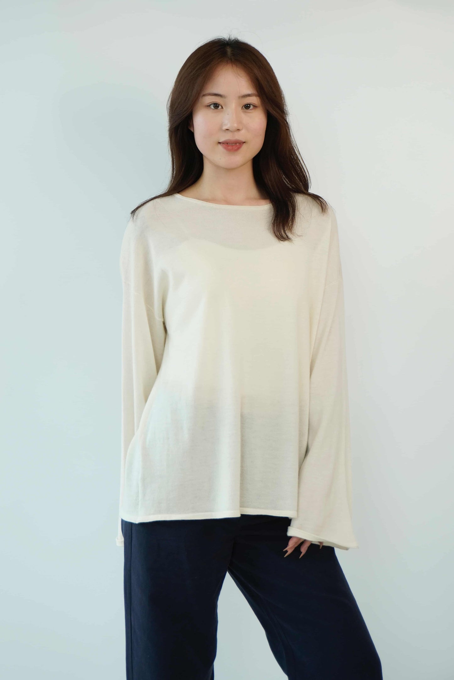 100% cashmere top quality worsted super soft and delicate ladies loose cashmere sweater
