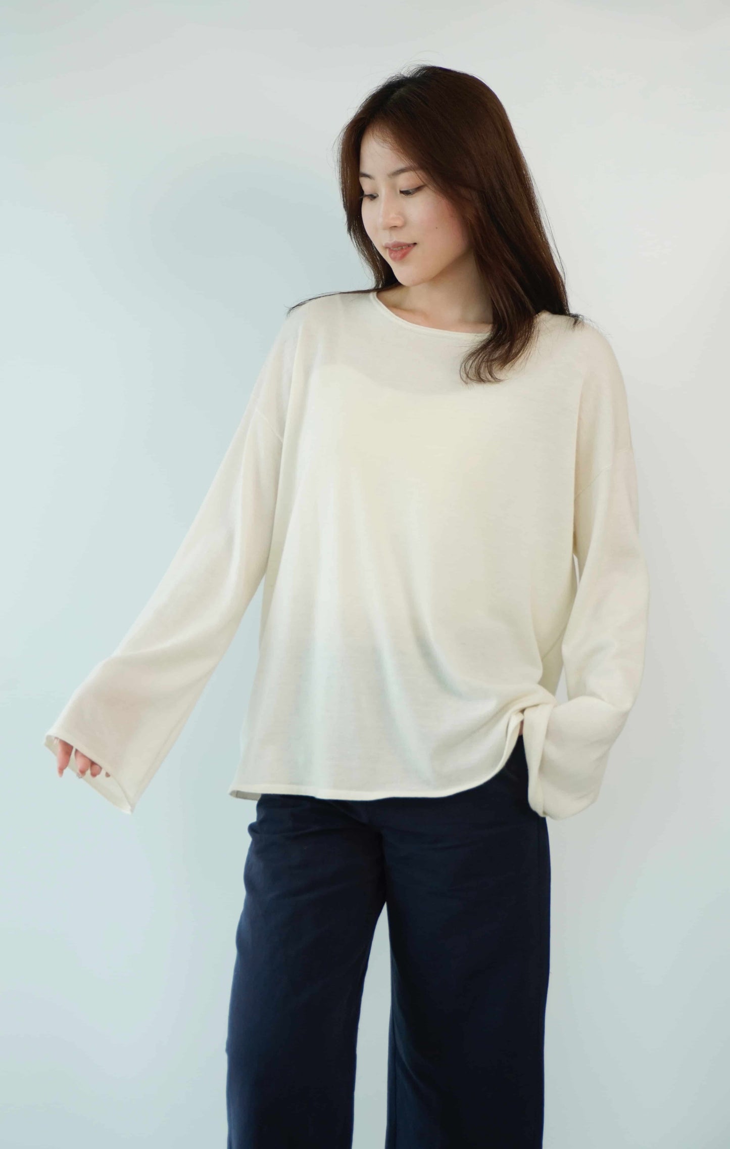 100% cashmere top quality worsted super soft and delicate ladies loose cashmere sweater