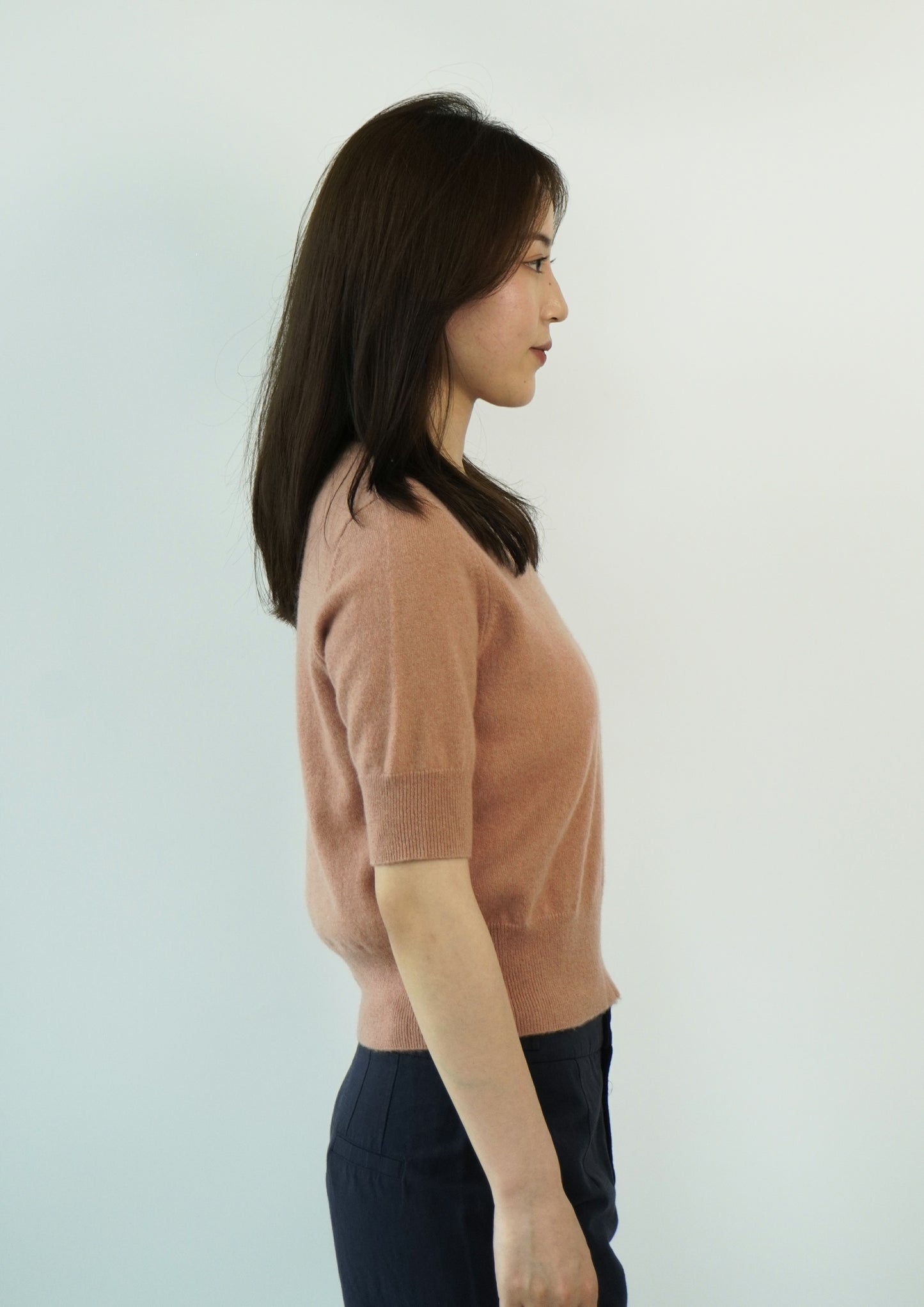 100% Cashmere Short Sleeve Slim Elegant Women's Top