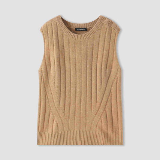 100% cashmere round neck slim fashion ladies cashmere vest