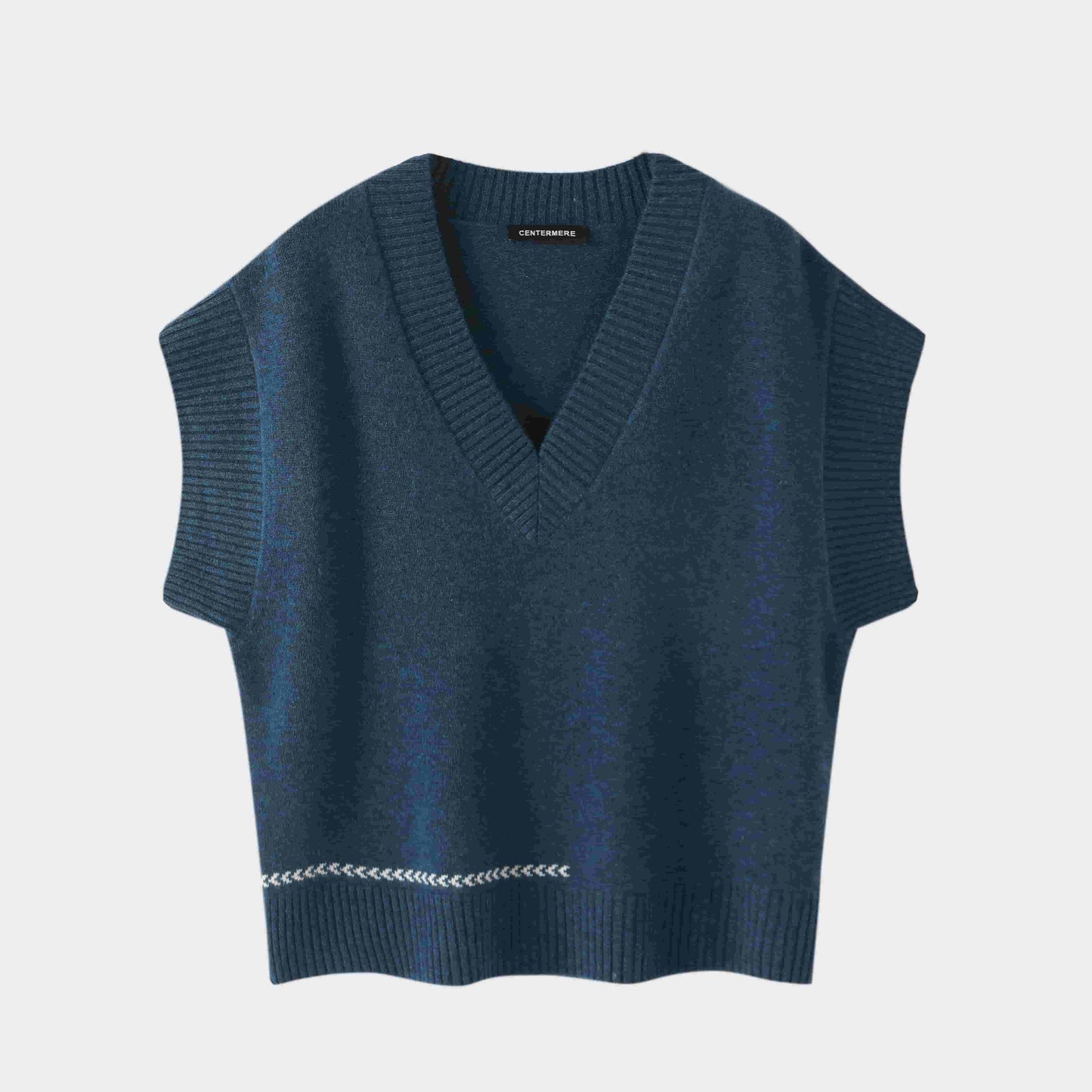 100% cashmere fashion warm ladies v-neck cashmere vest