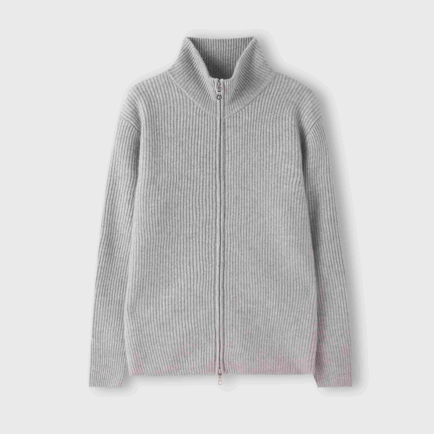 100% cashmere Fashionable warm double head zipper men's cashmere jacket