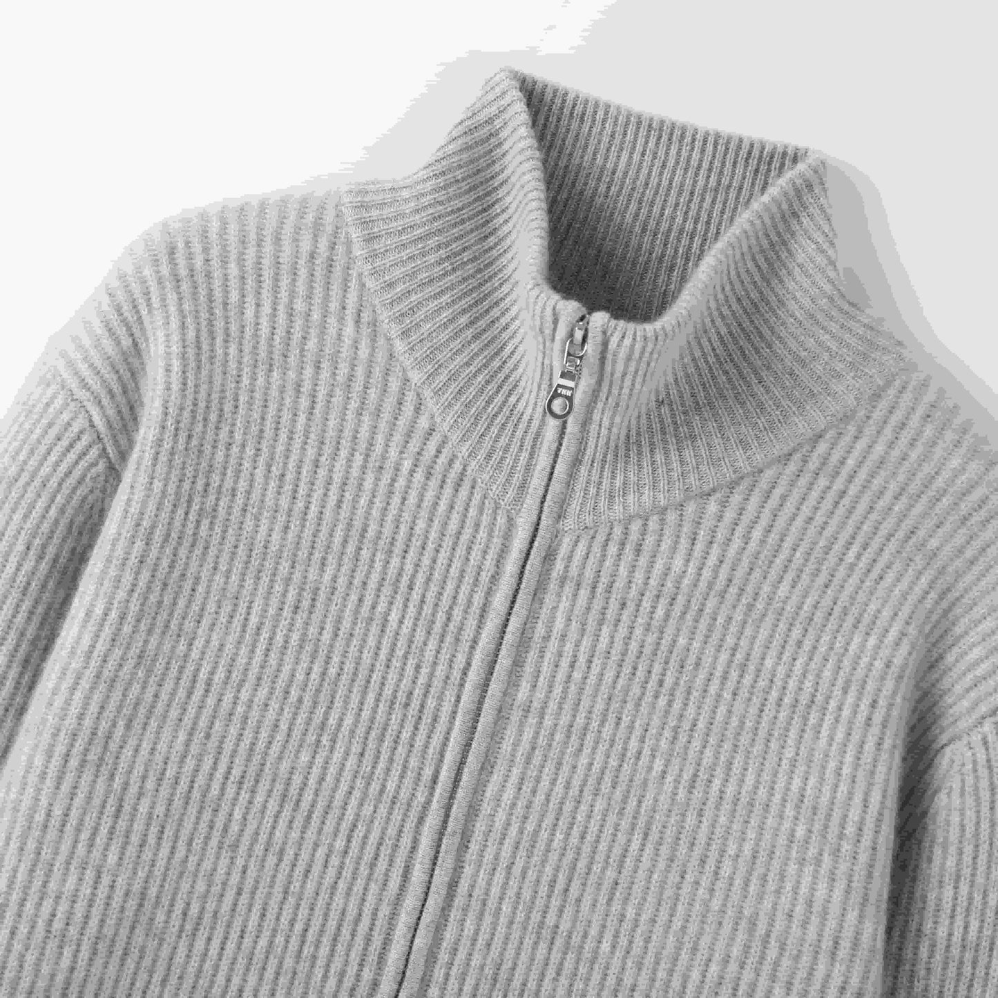 100% cashmere Fashionable warm double head zipper men's cashmere jacket