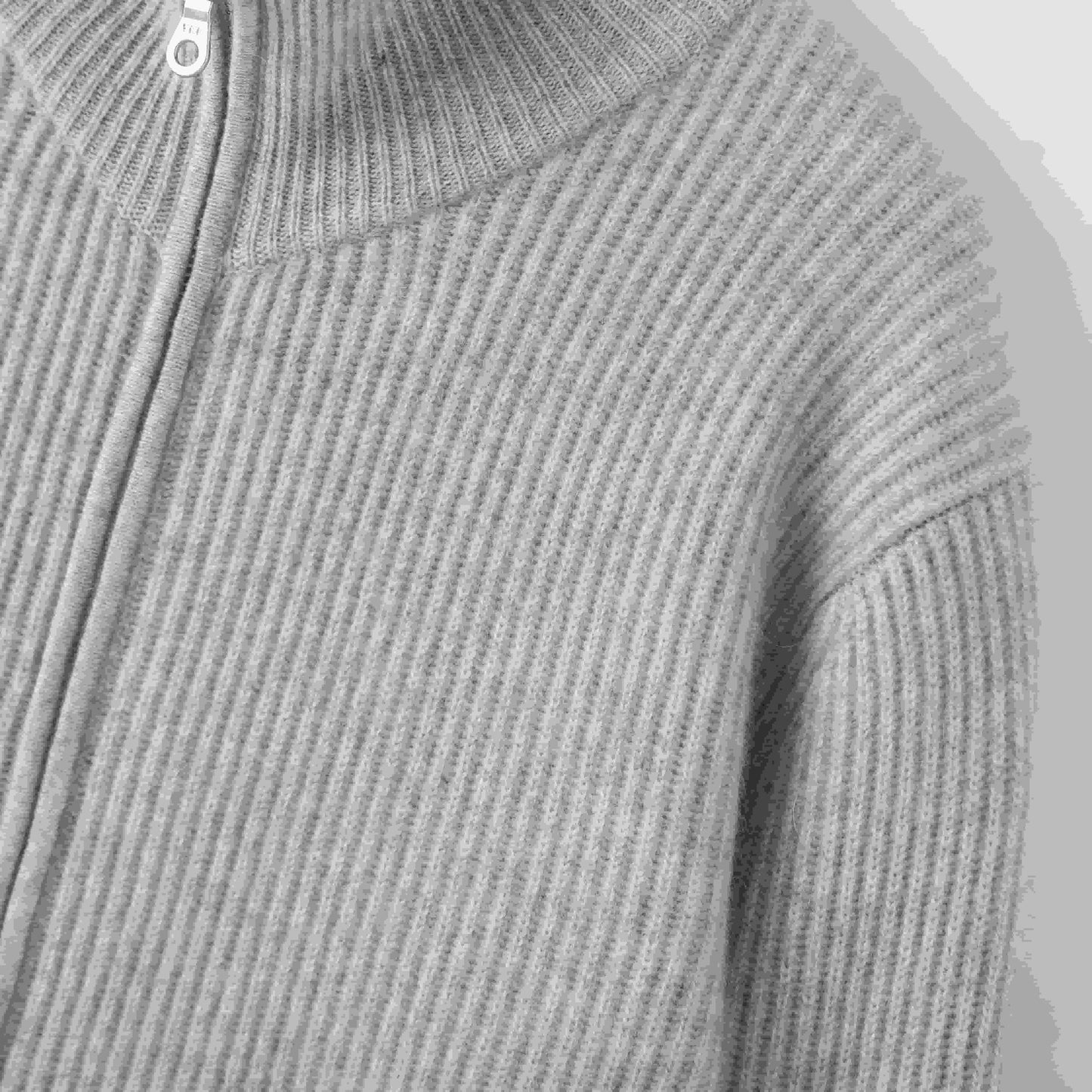 100% cashmere Fashionable warm double head zipper men's cashmere jacket