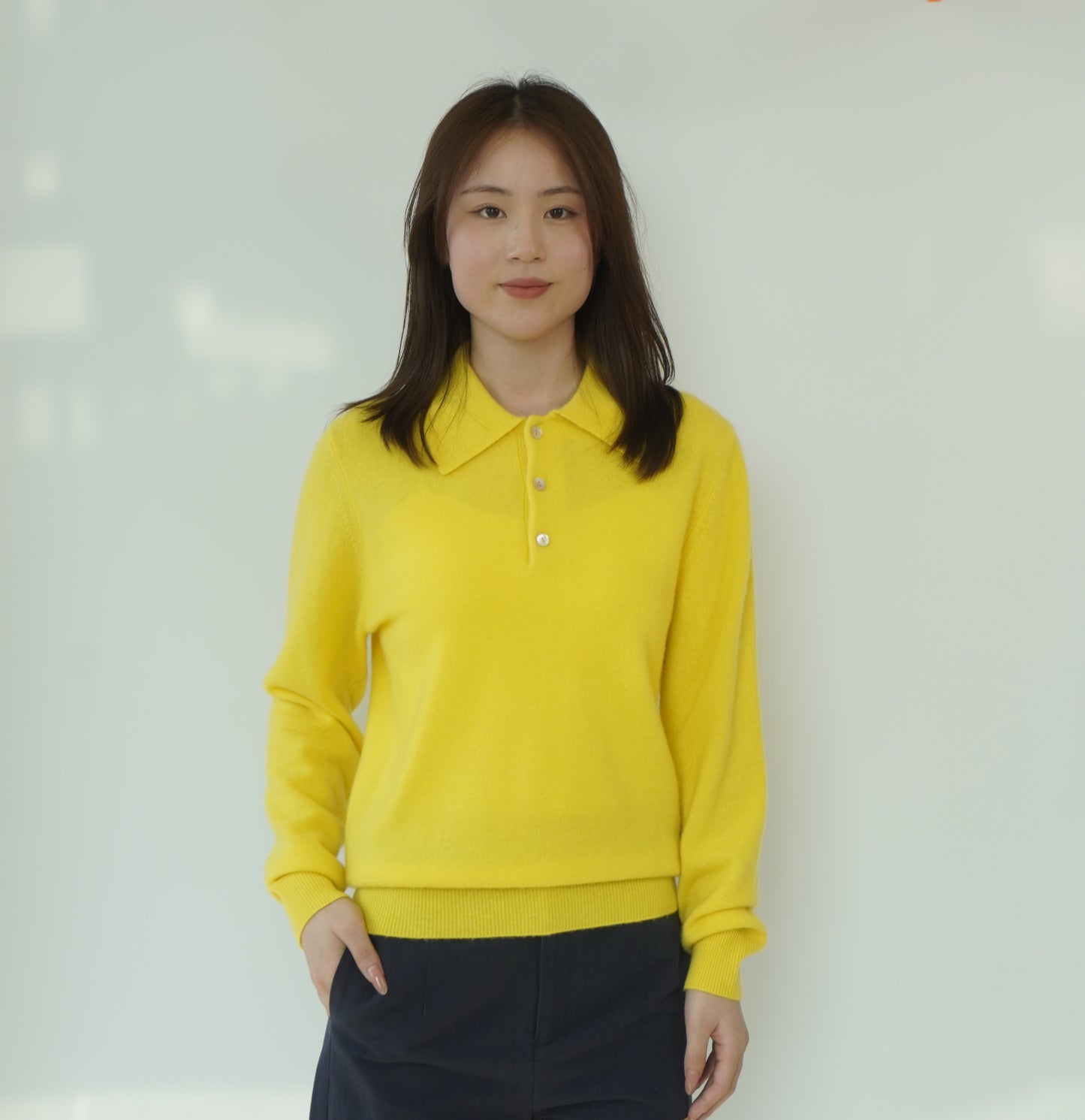 100% cashmere Warm and cozy women's cashmere polo shirt