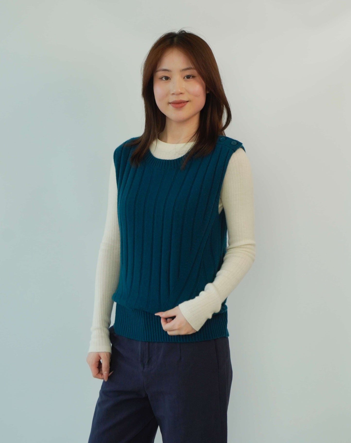 100% cashmere round neck slim fashion ladies cashmere vest