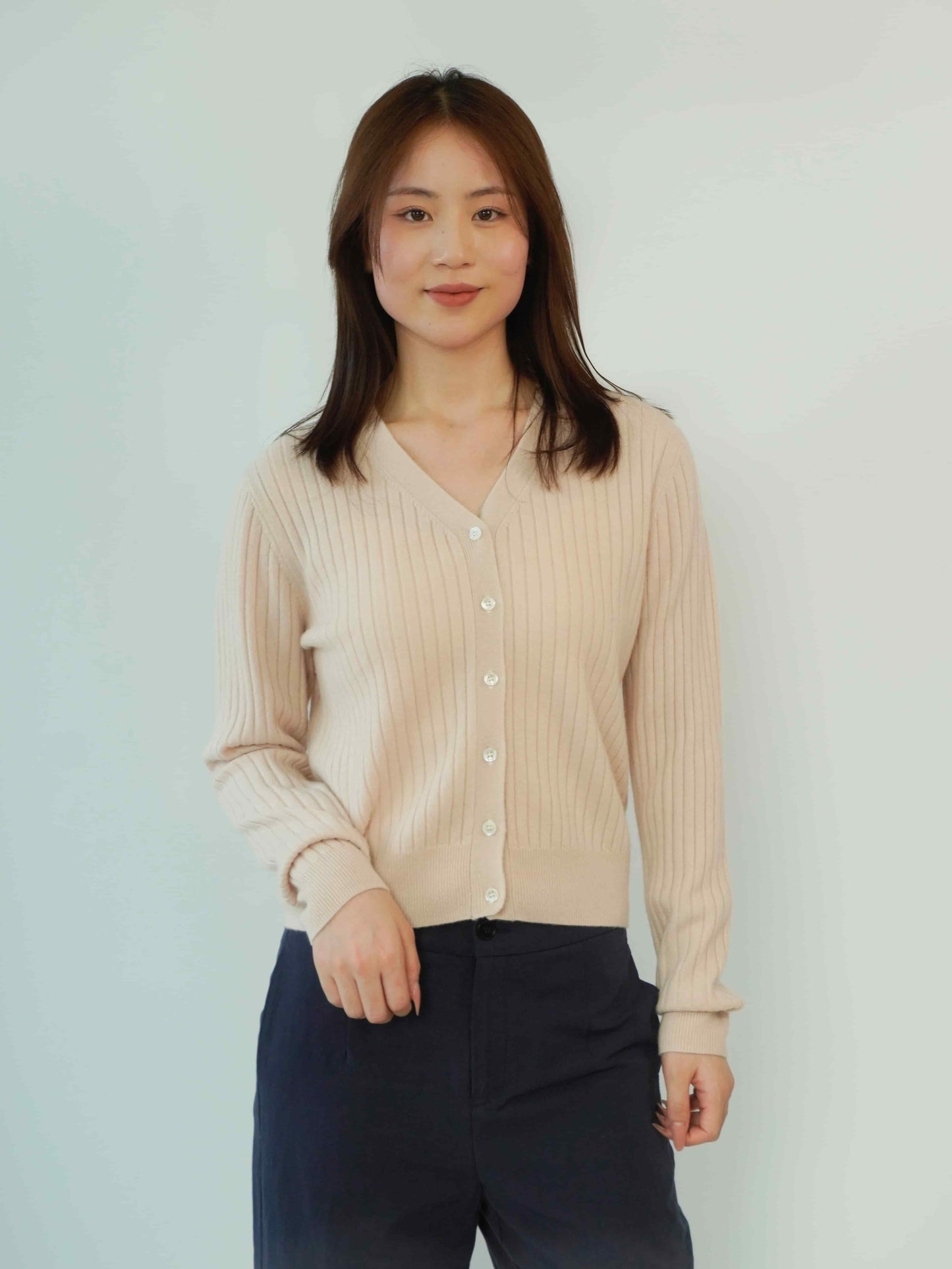 100% Cashmere Elegant Sexy Classic Cardigan Cashmere Sweater