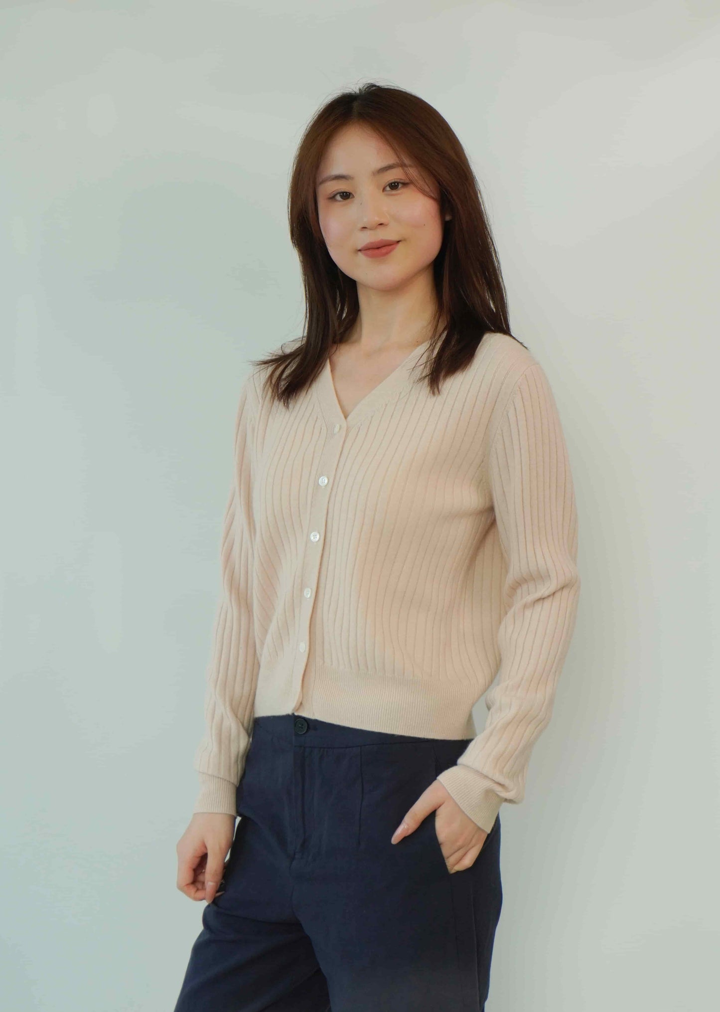 100% Cashmere Elegant Sexy Classic Cardigan Cashmere Sweater