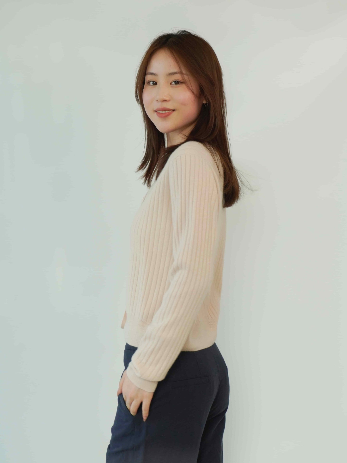 100% Cashmere Elegant Sexy Classic Cardigan Cashmere Sweater