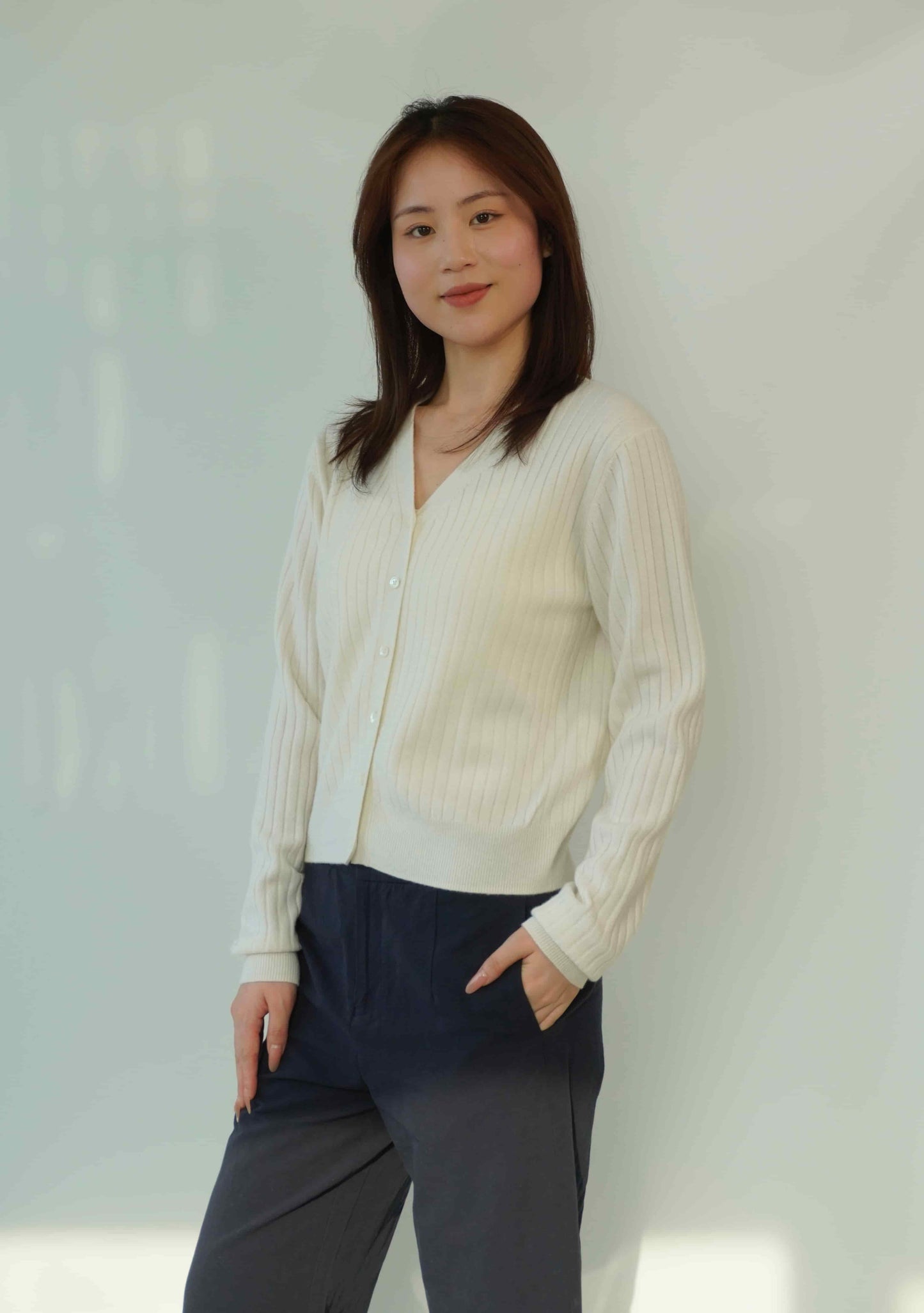 100% Cashmere Elegant Sexy Classic Cardigan Cashmere Sweater