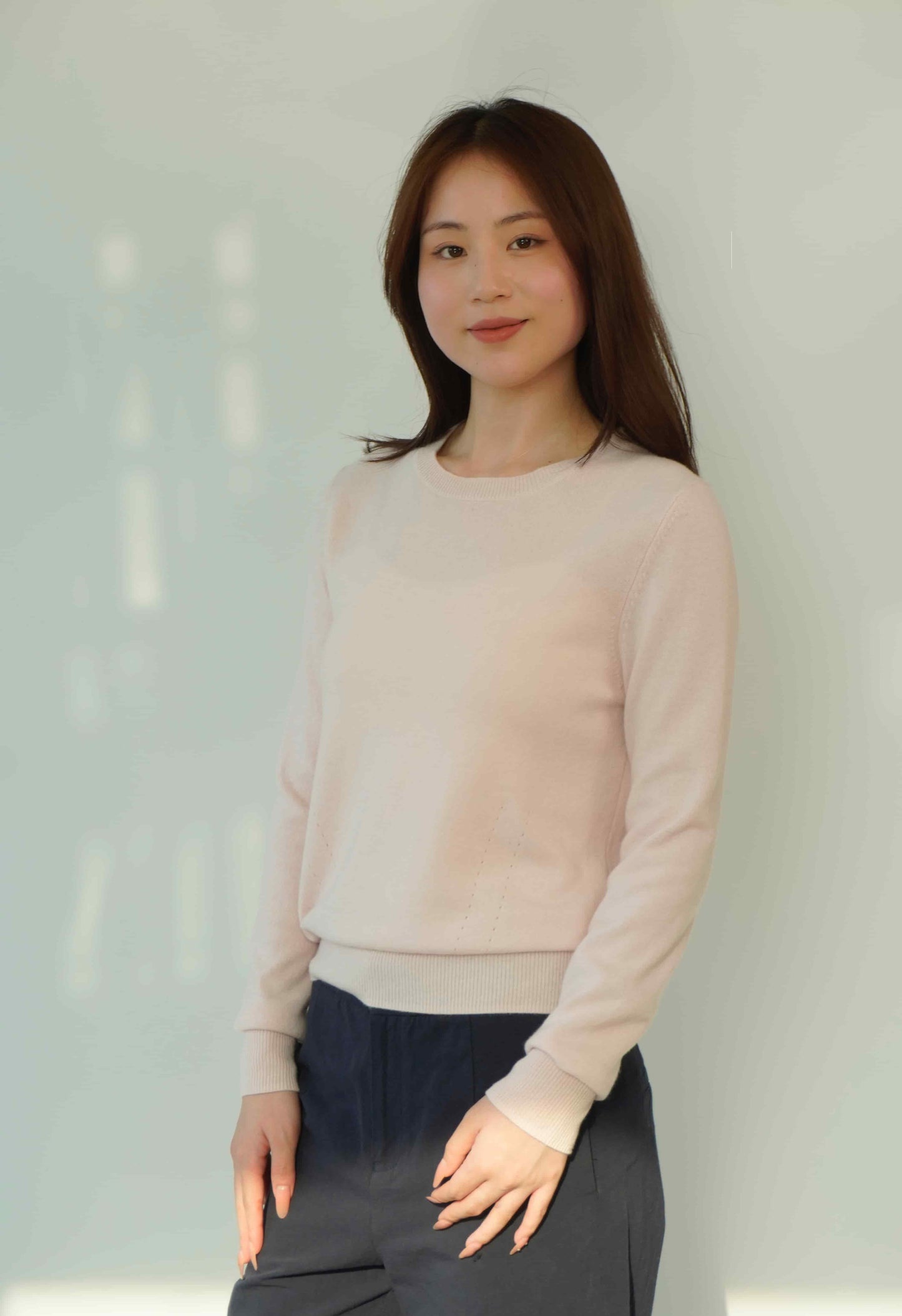 100% Cashmere Crew Neck Classic Soft Warm Exclusive Design Cashmere Sweater