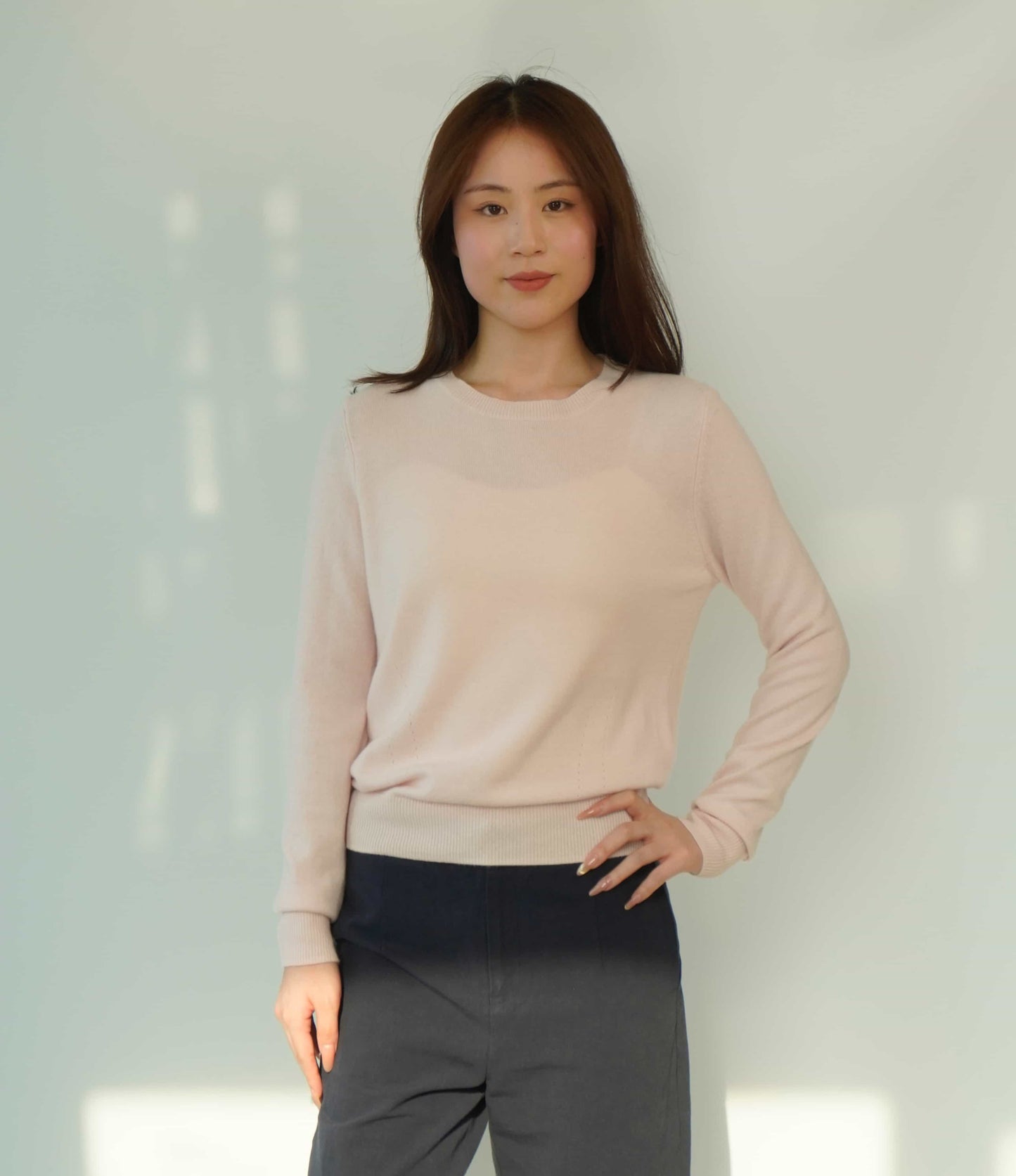 100% Cashmere Crew Neck Classic Soft Warm Exclusive Design Cashmere Sweater