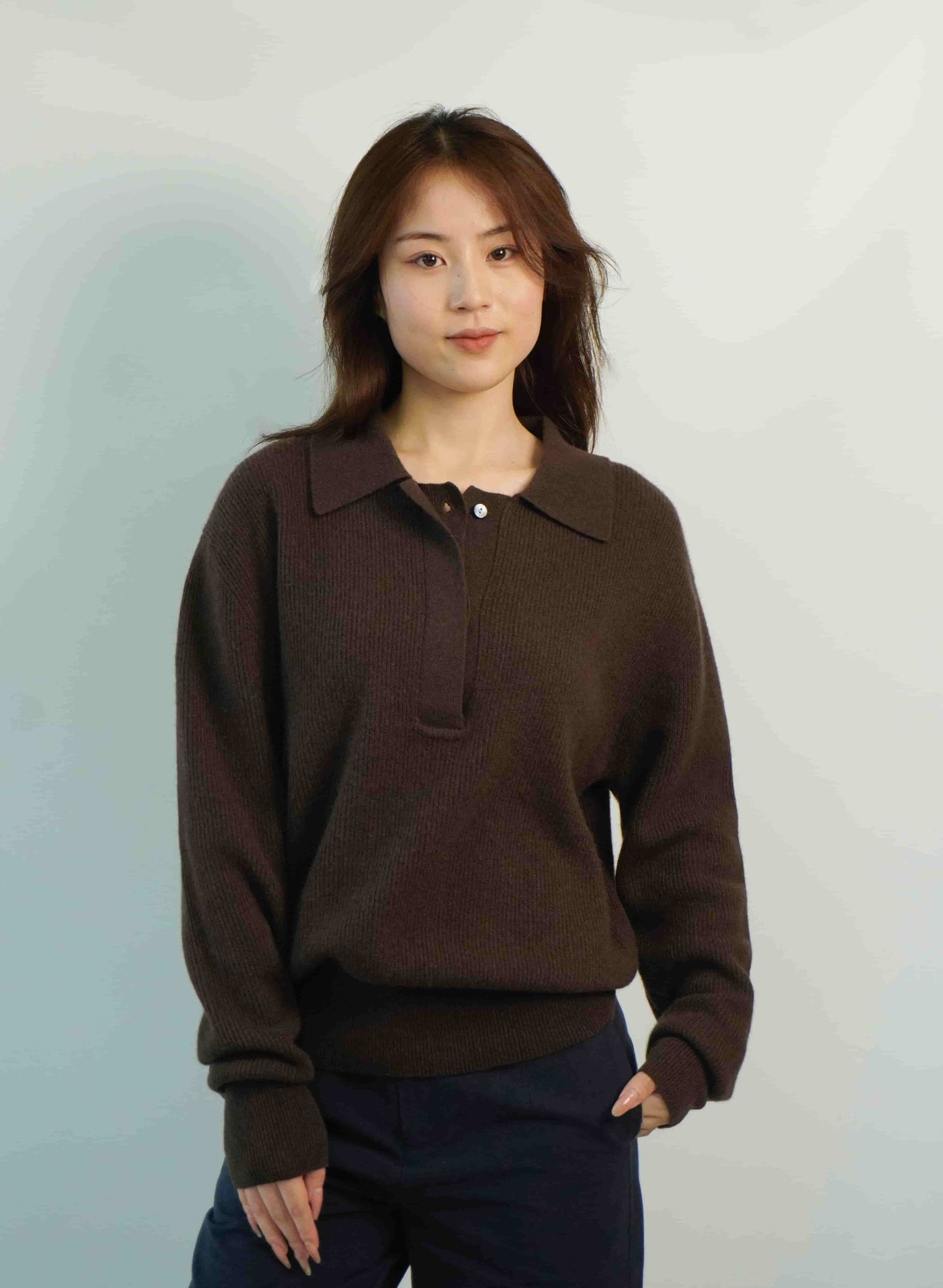 100% cashmere Warm, soft, elegant, handsome and versatile polo neck jacket cashmere sweater