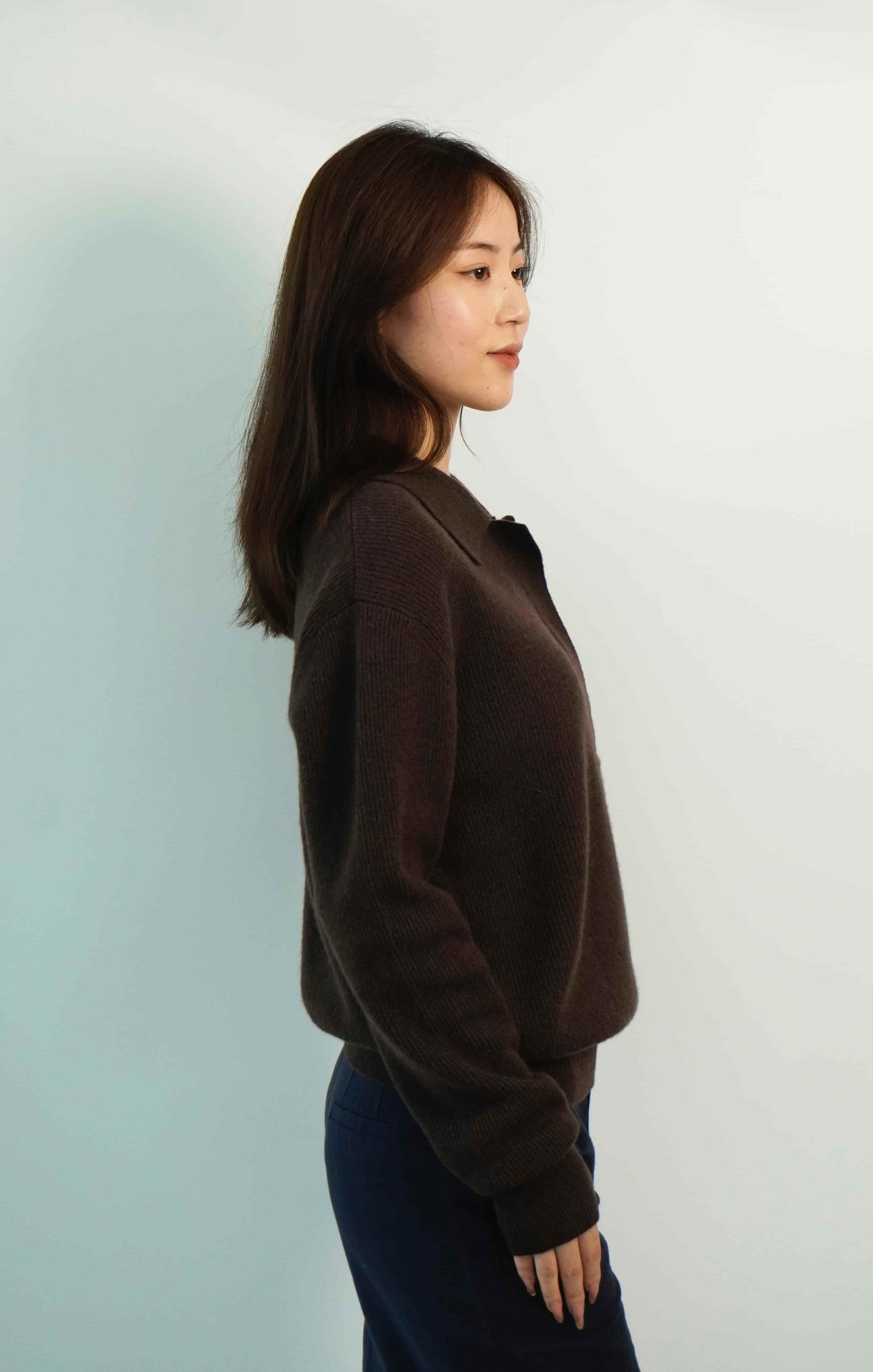 100% cashmere Warm, soft, elegant, handsome and versatile polo neck jacket cashmere sweater