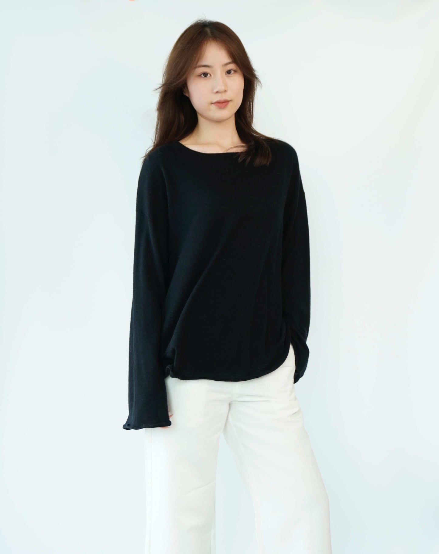 100% cashmere top quality worsted super soft and delicate ladies loose cashmere sweater