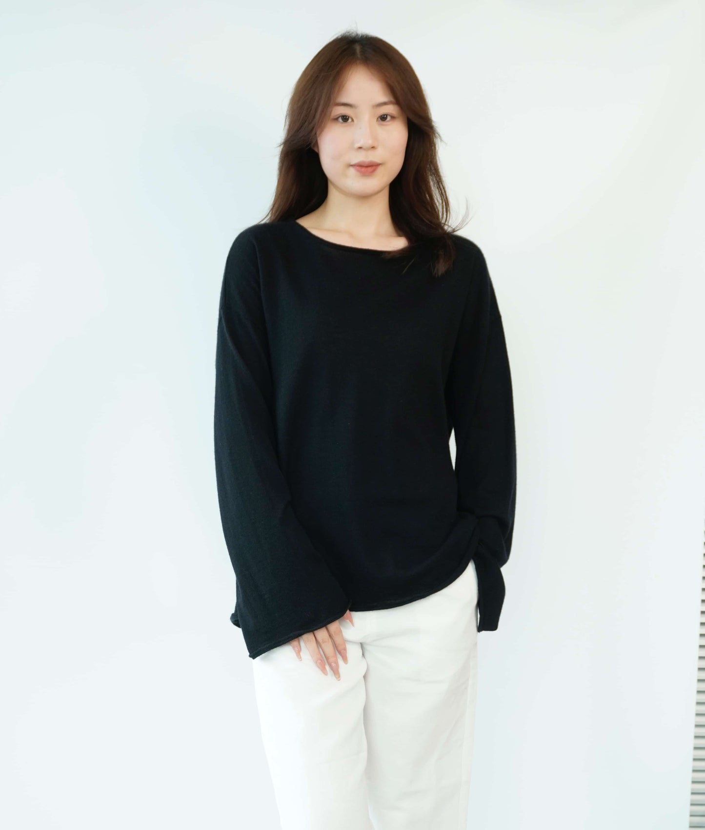 100% cashmere top quality worsted super soft and delicate ladies loose cashmere sweater