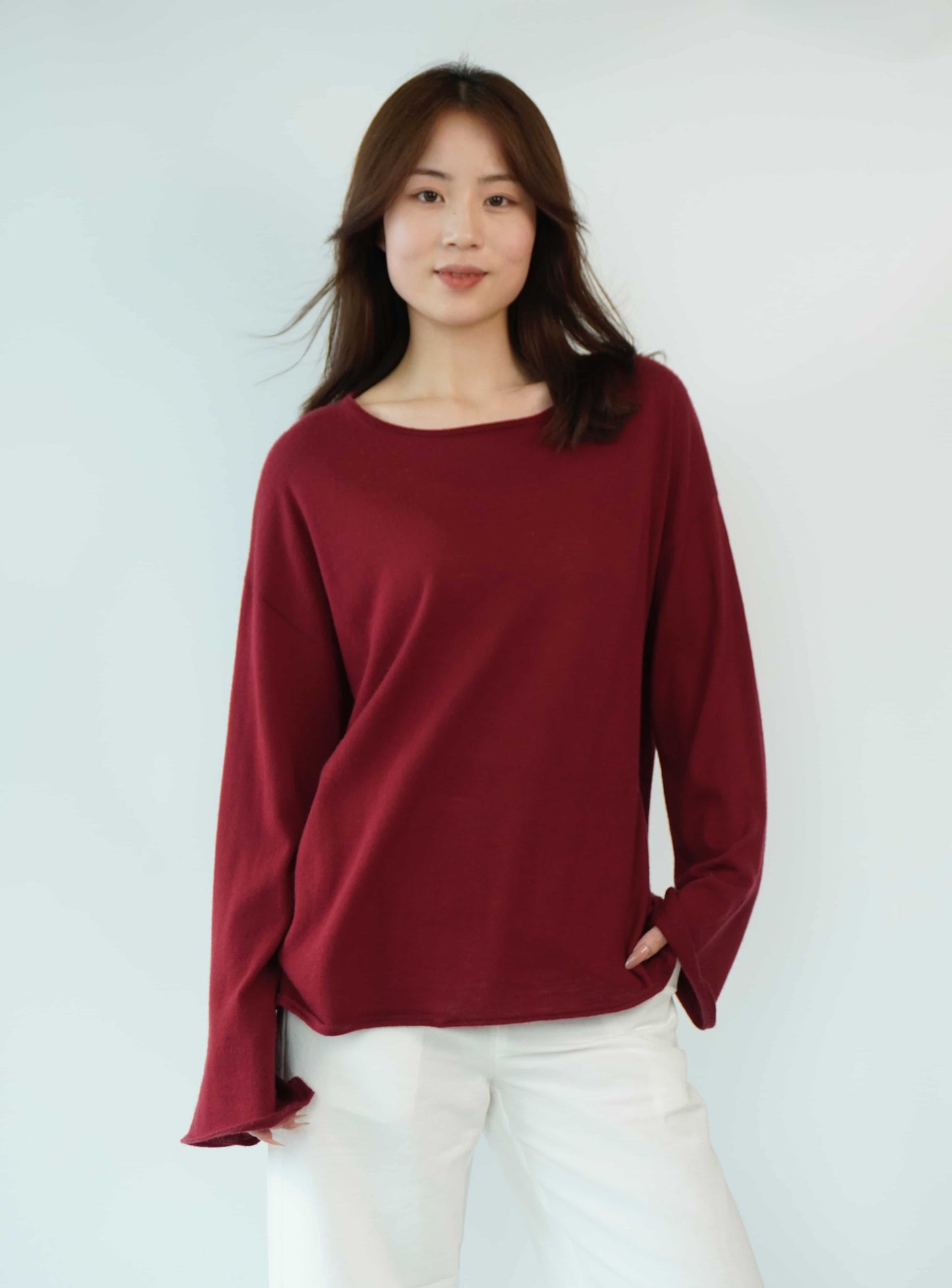 100% cashmere top quality worsted super soft and delicate ladies loose cashmere sweater