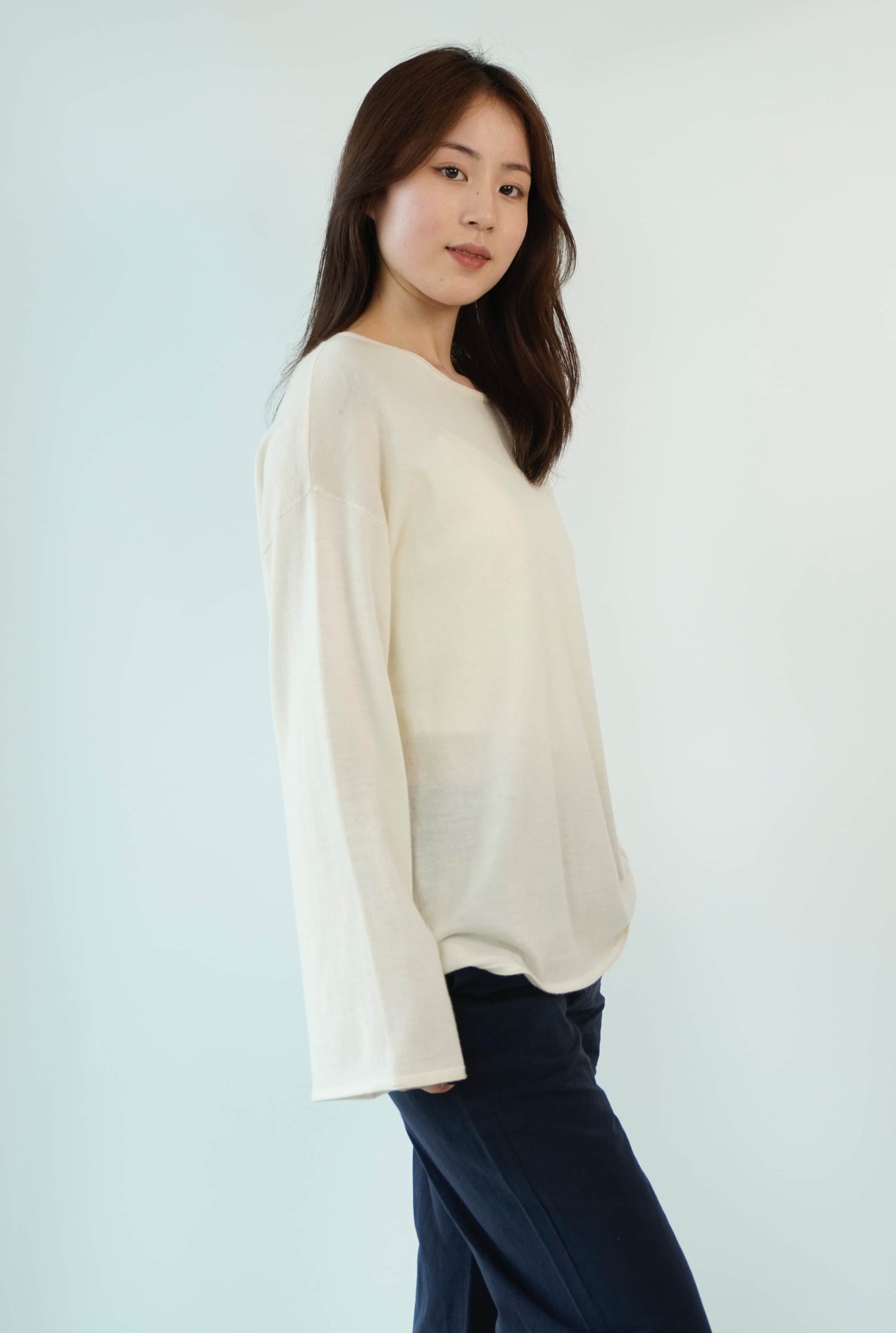 100% cashmere top quality worsted super soft and delicate ladies loose cashmere sweater