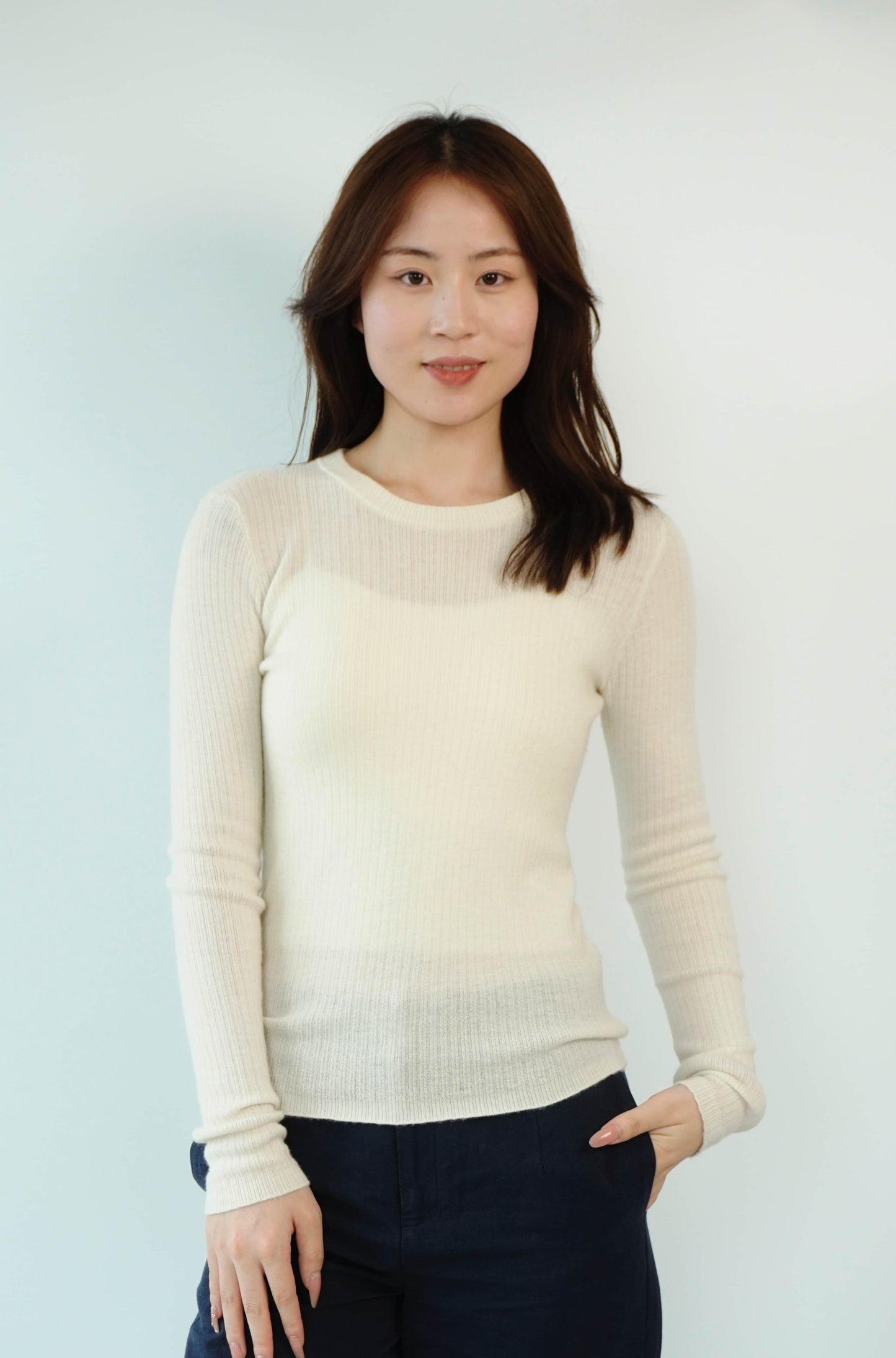 100% Cashmere Soft, cozy, breathable and elegant ladies worsted cashmere sweater