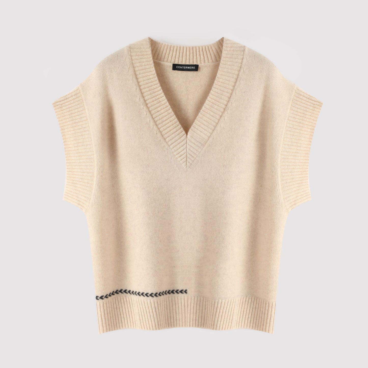 100% cashmere fashion warm ladies v-neck cashmere vest