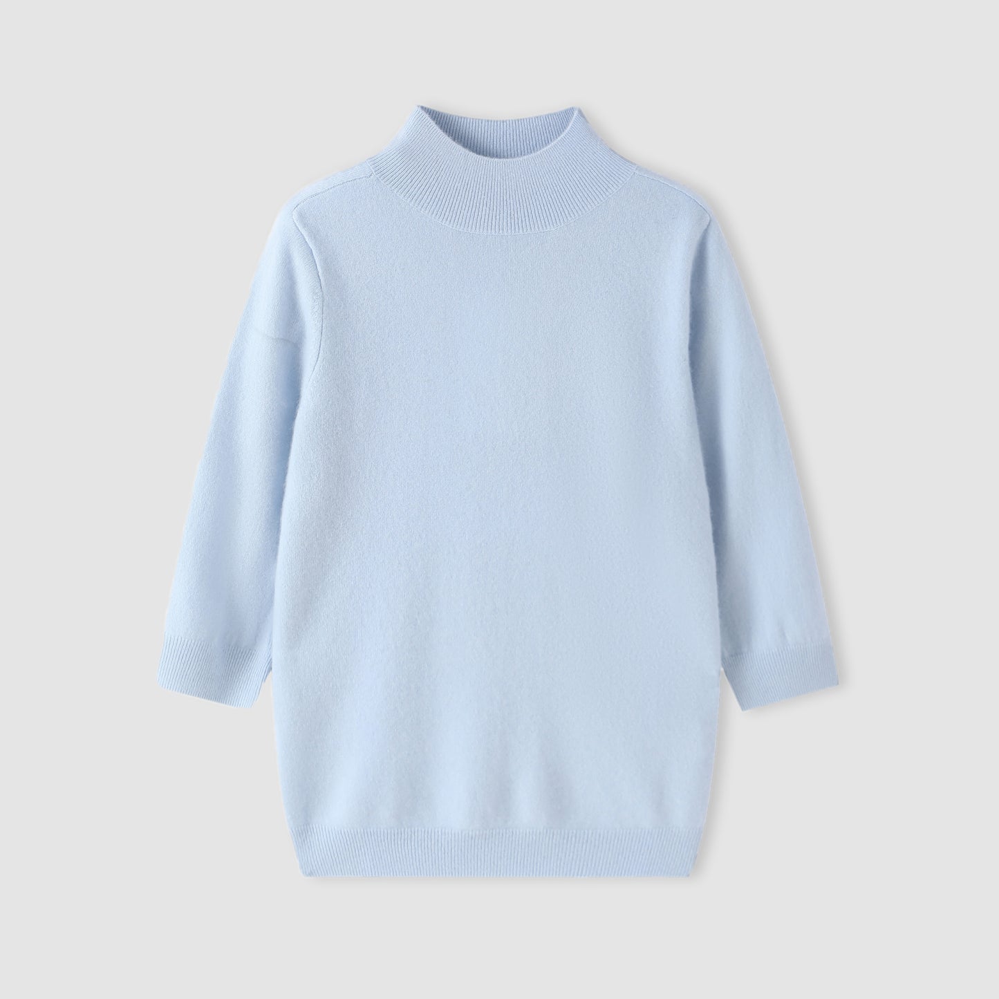 100% Cashmere High Neck Mid Sleeve Elegant Natural Comfort Ladies Cashmere Sweater