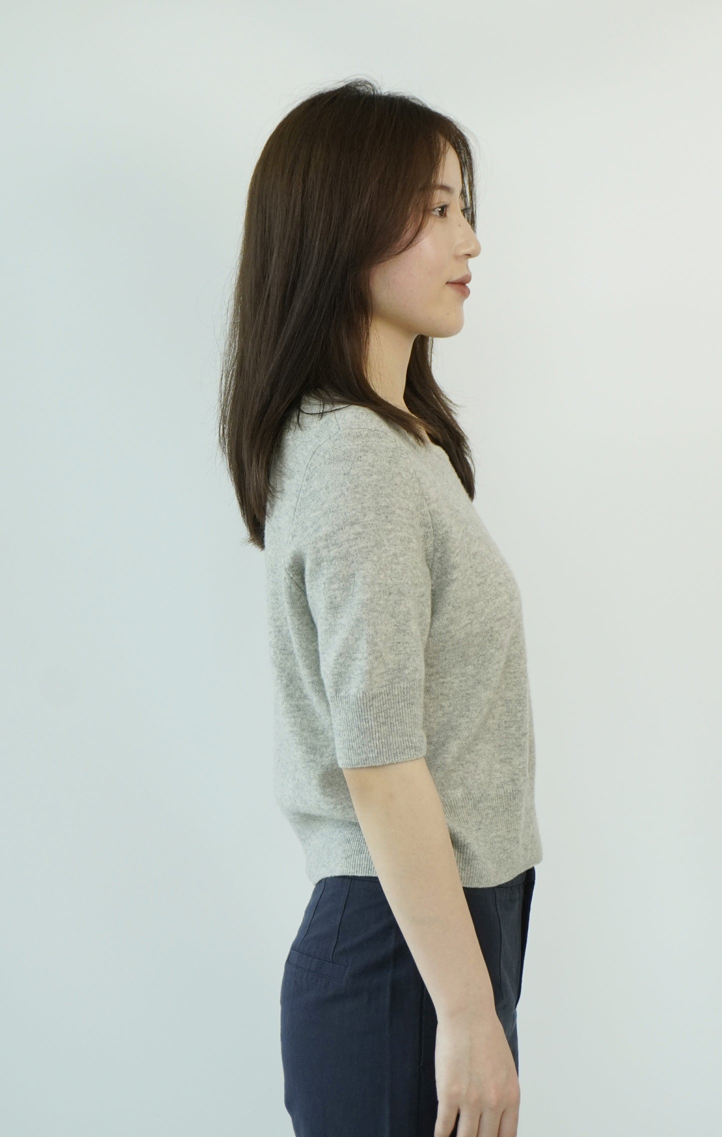 100% Cashmere Short Sleeve Slim Elegant Women's Top