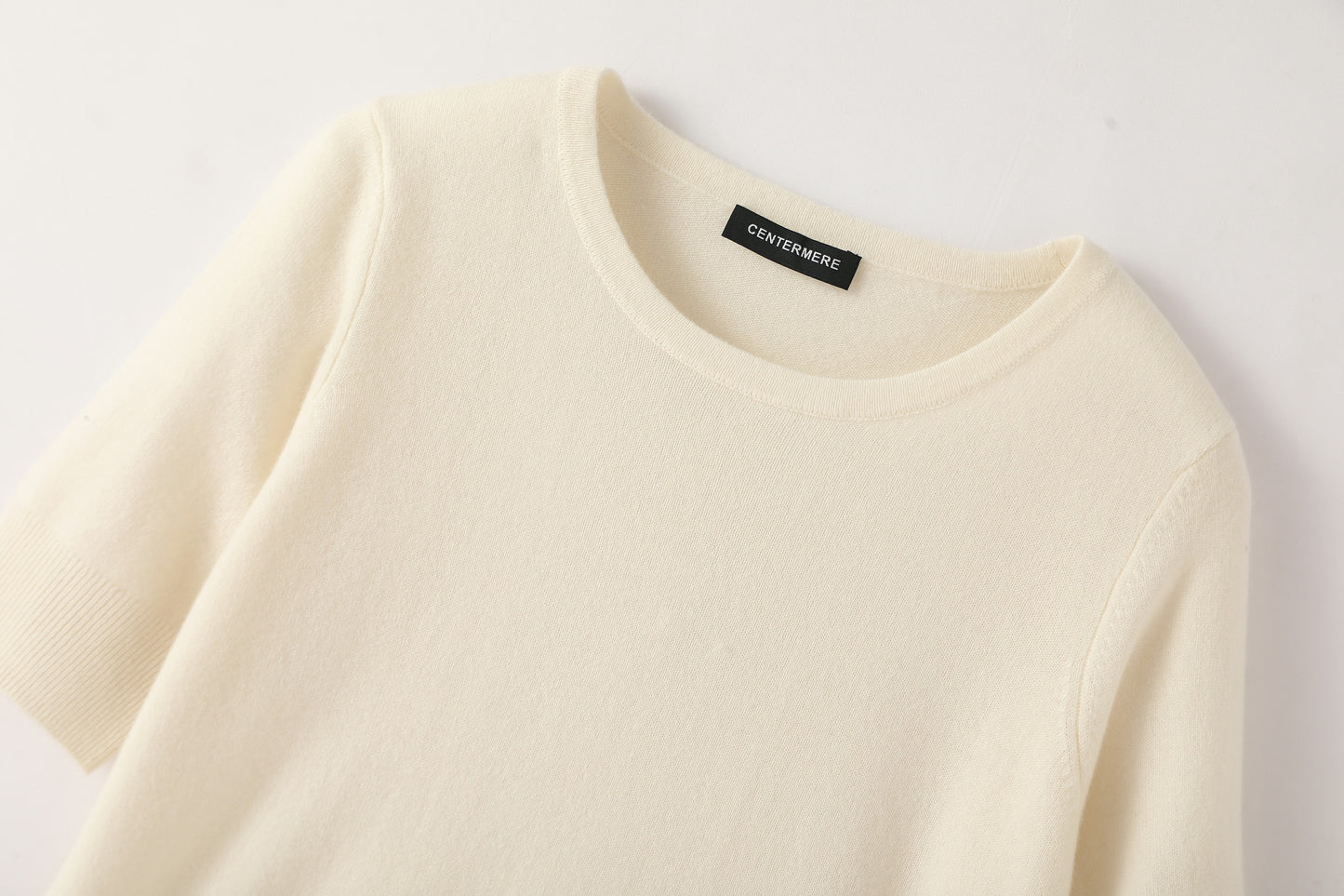 100% Cashmere Short Sleeve Slim Elegant Women's Top